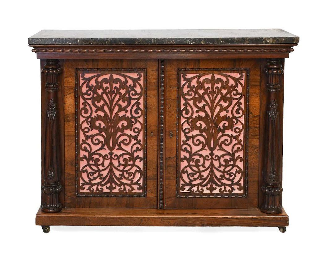 A Regency Rosewood Side Cabinet, early 19th century, th