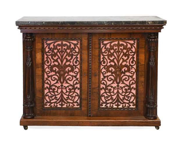 A Regency Rosewood Side Cabinet, early 19th century, th