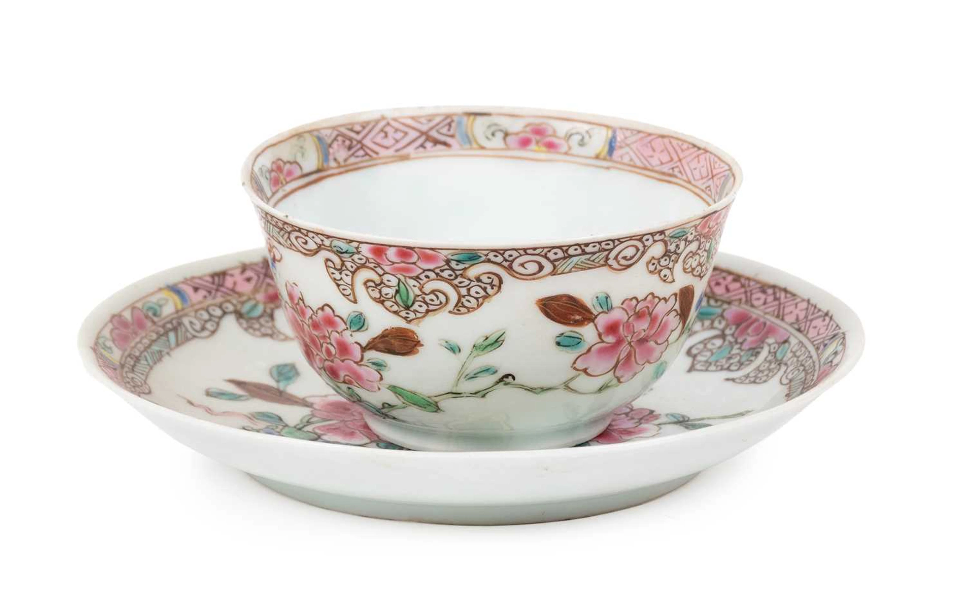 A Chinese Porcelain Tea Bowl and Saucer, Yongzheng