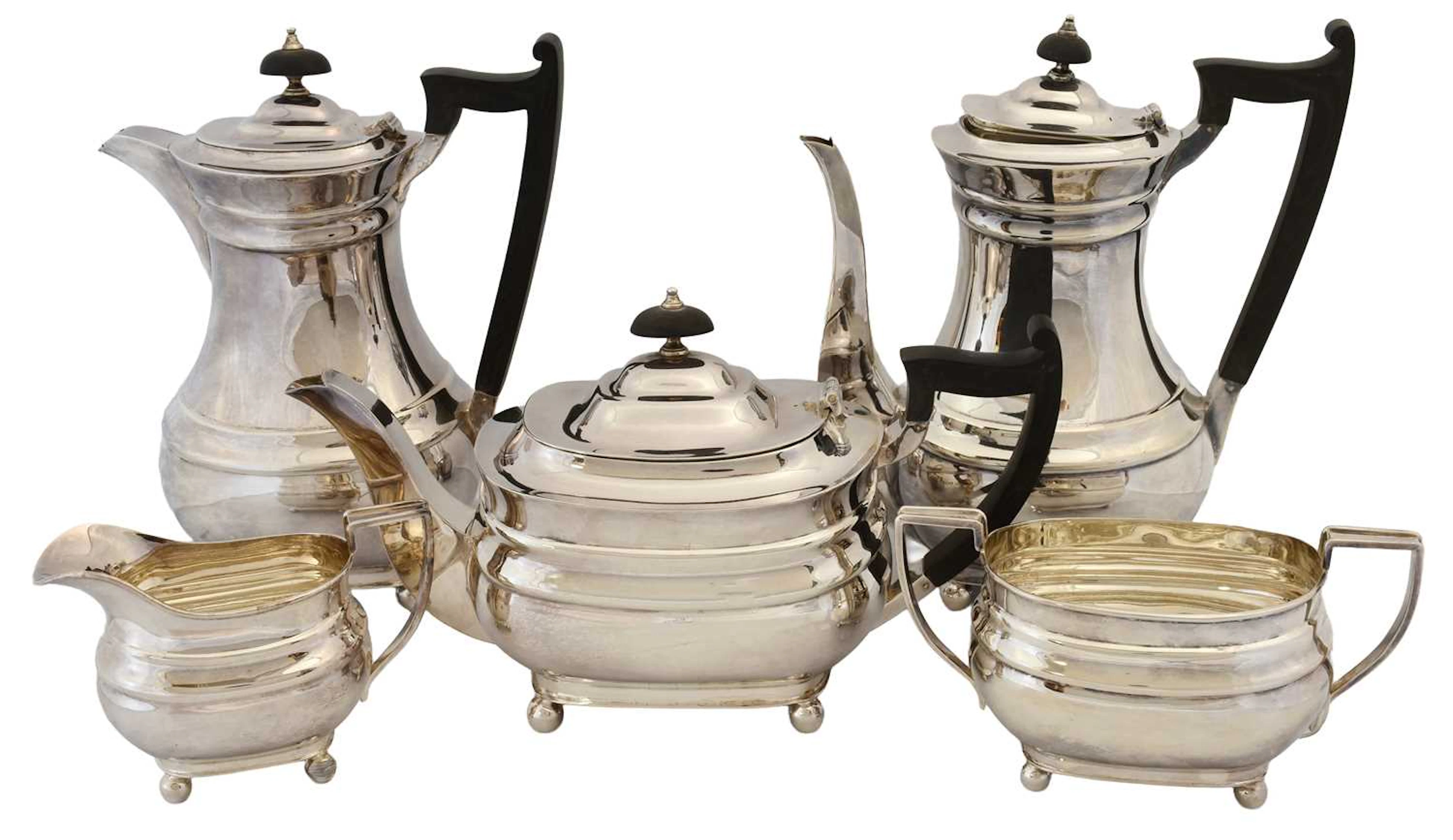 A Five-Piece Elizabeth II Silver Tea and Coffee-Service by James Dixon