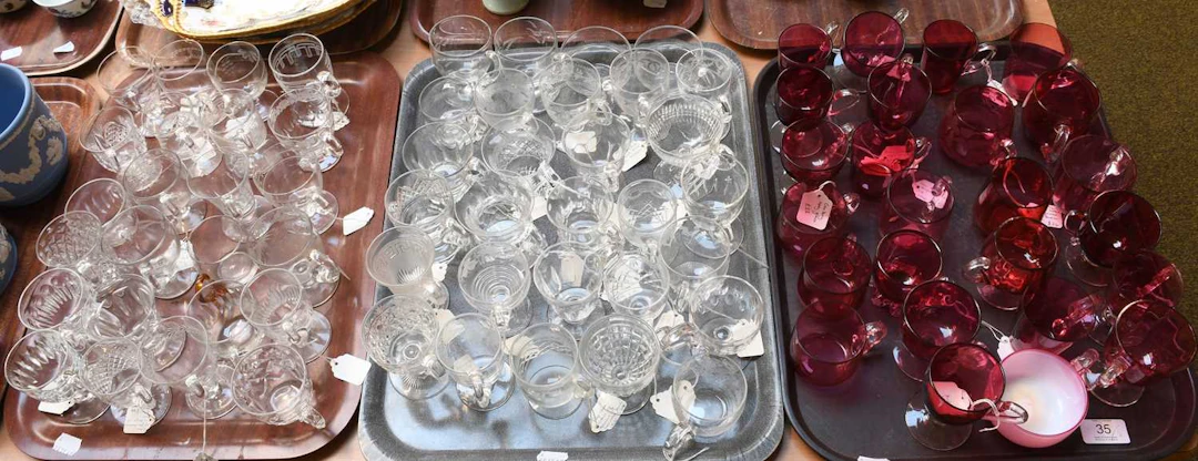 A Collection of Various Glass Custard Cups, Victoria and later