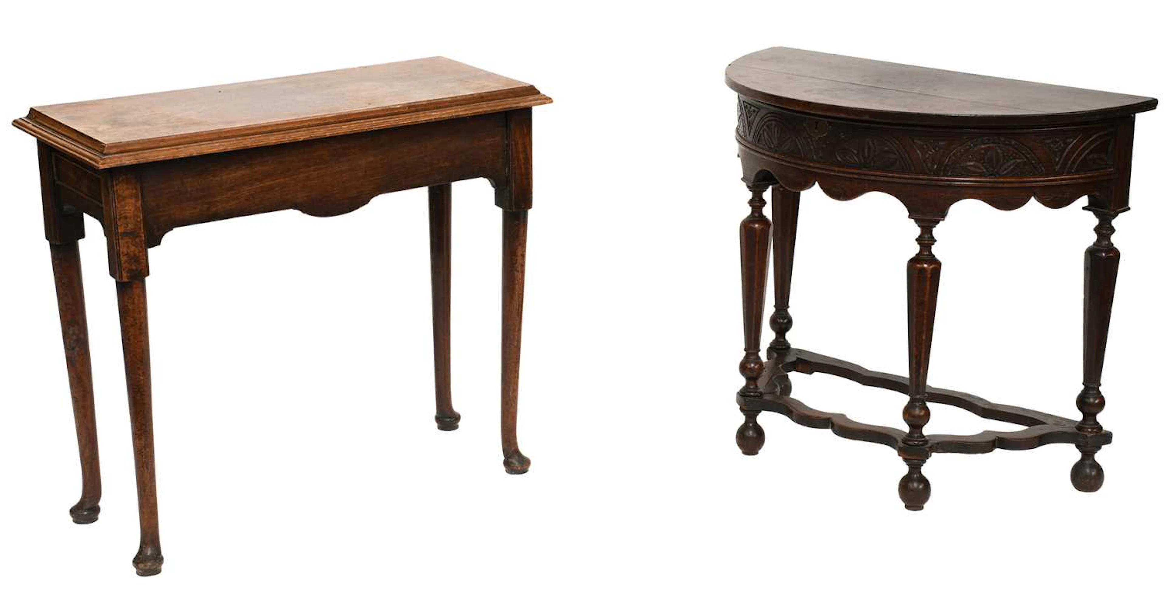 Late 17th Century Oak Demi-Lune Side Table