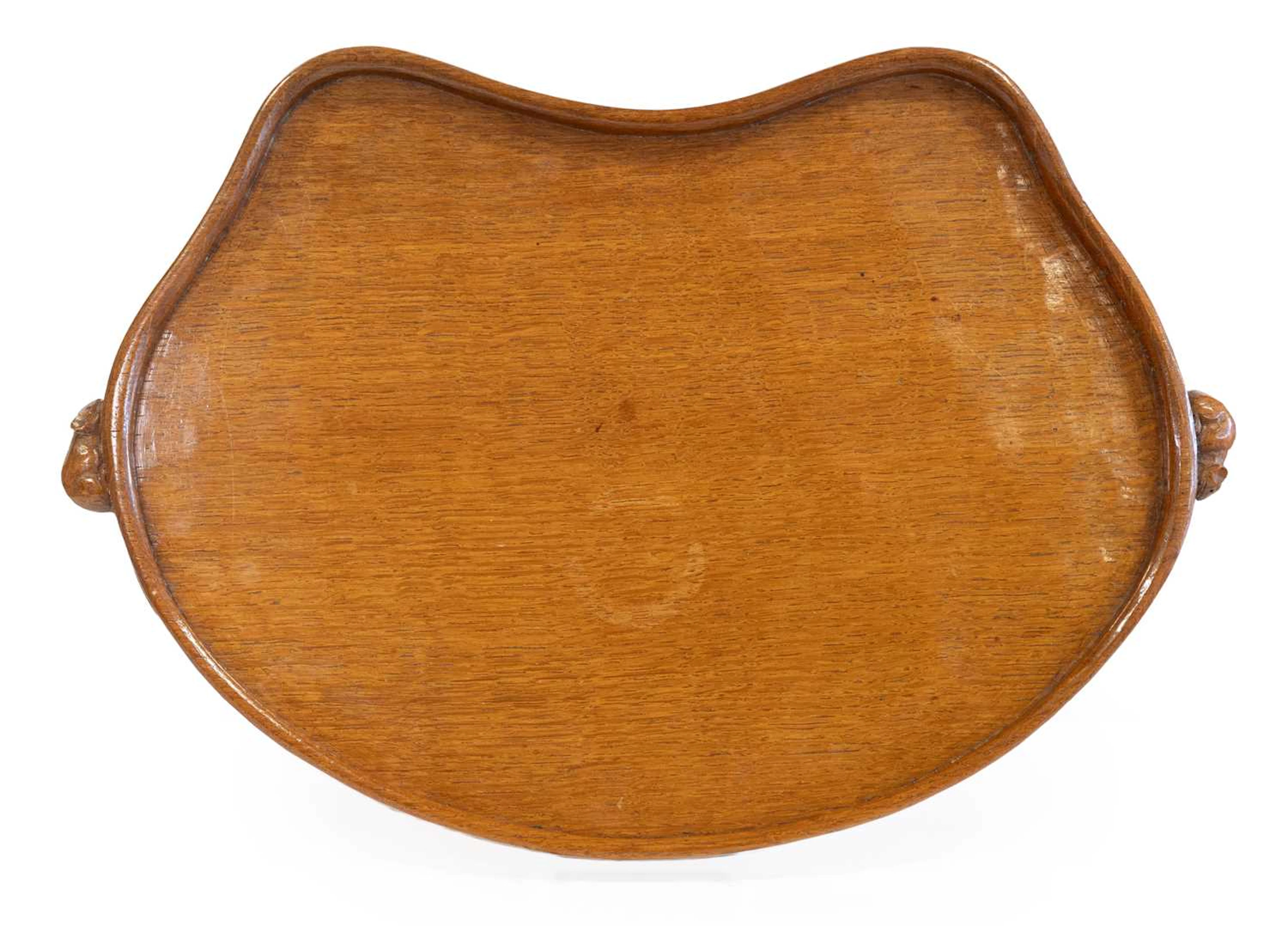 Workshop of Robert Mouseman Thompson (Kilburn): An English Oak Kidney Tea Tray