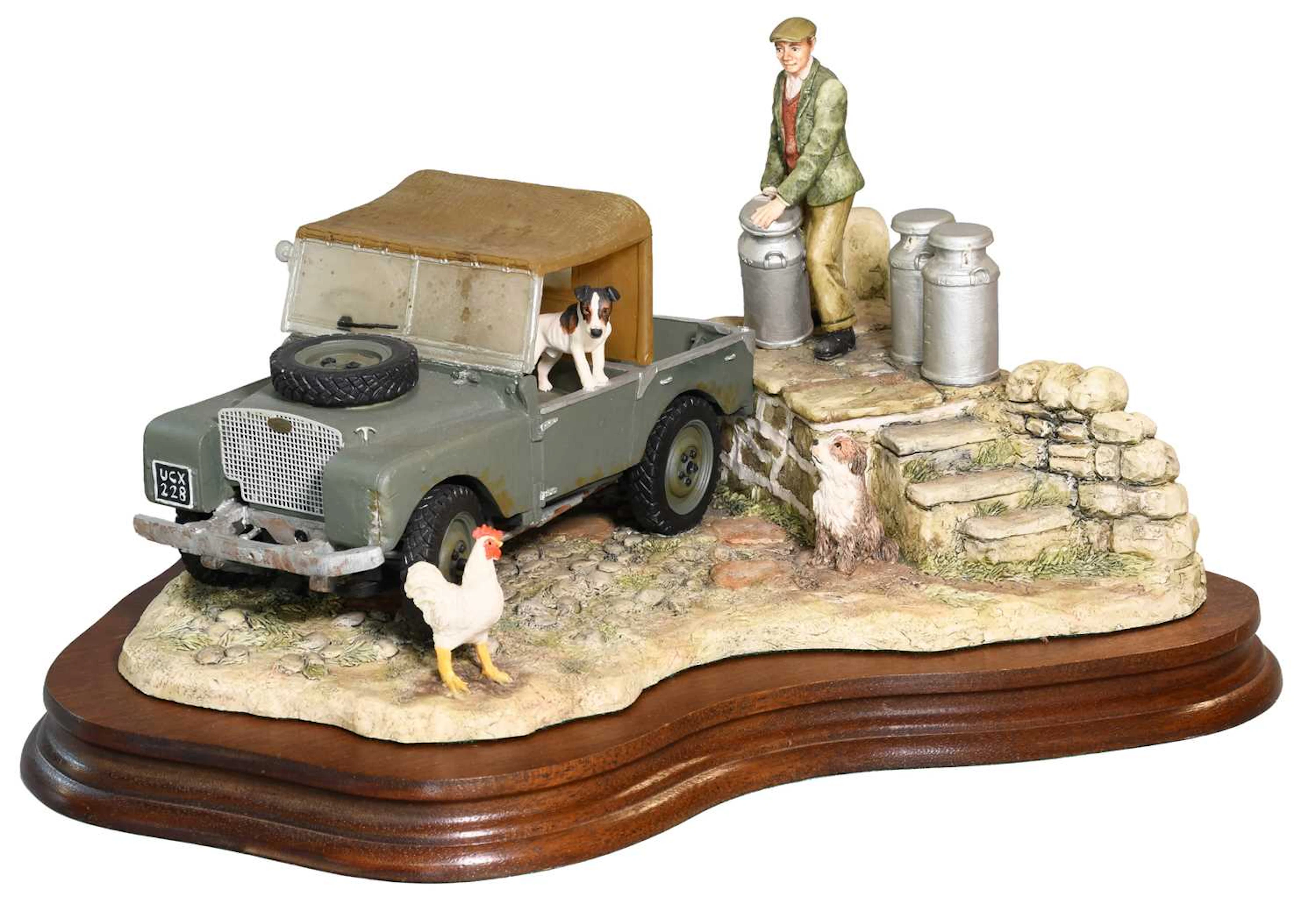 Border Fine Arts 'Putting Out the Milk' (Landrover)