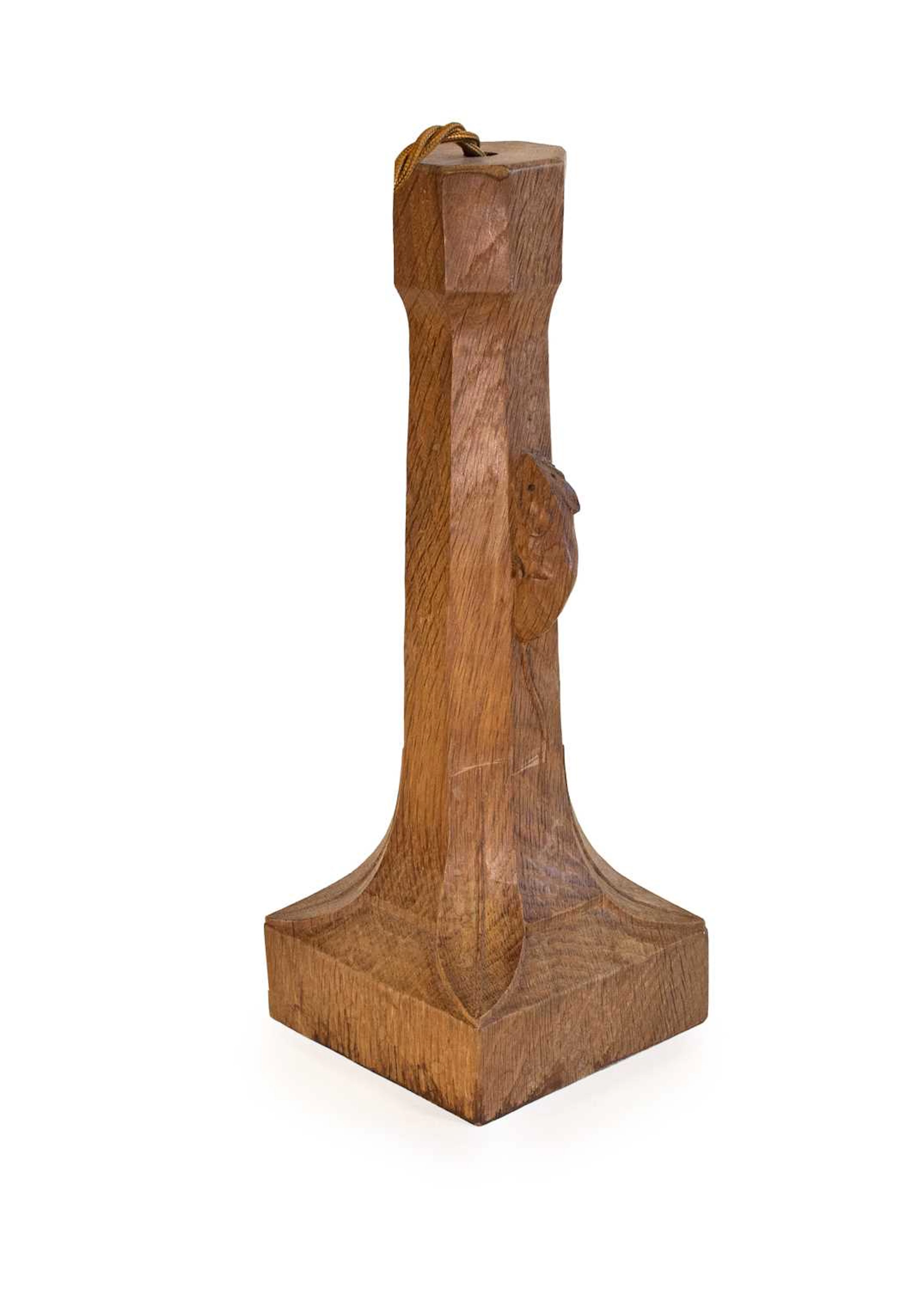 Workshop of Robert Mouseman Thompson (Kilburn): An English Oak Table Lamp