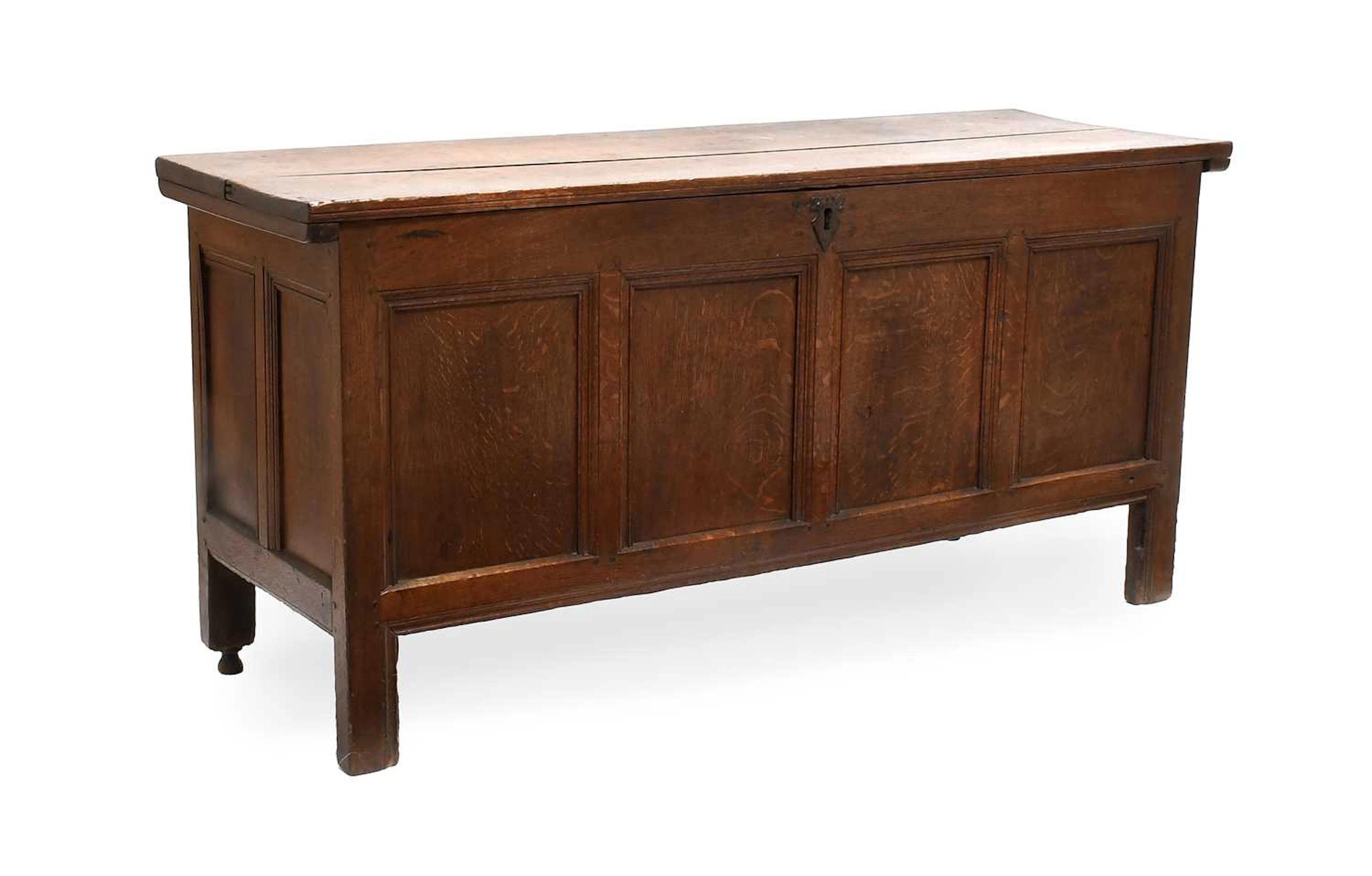An Early 18th Century Joined Oak Coffer