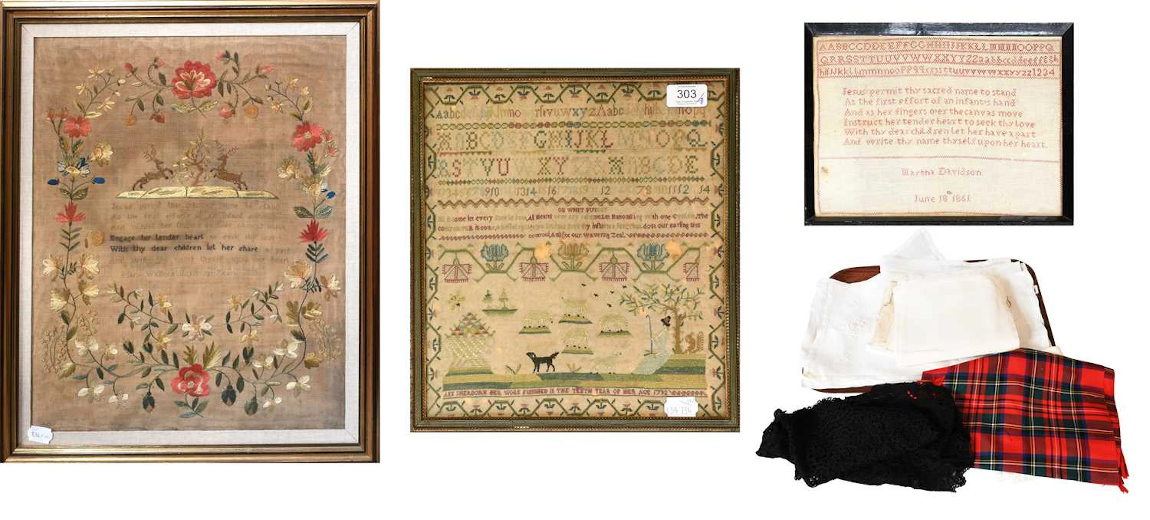 18th Century Alphabet Sampler Worked by Ann Sherborn Aged 10, Dated