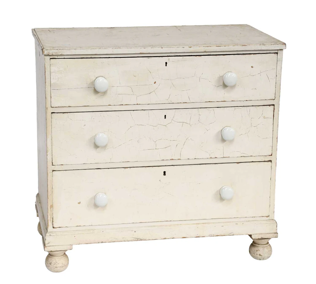 A Victorian Painted Three-Drawer Chest