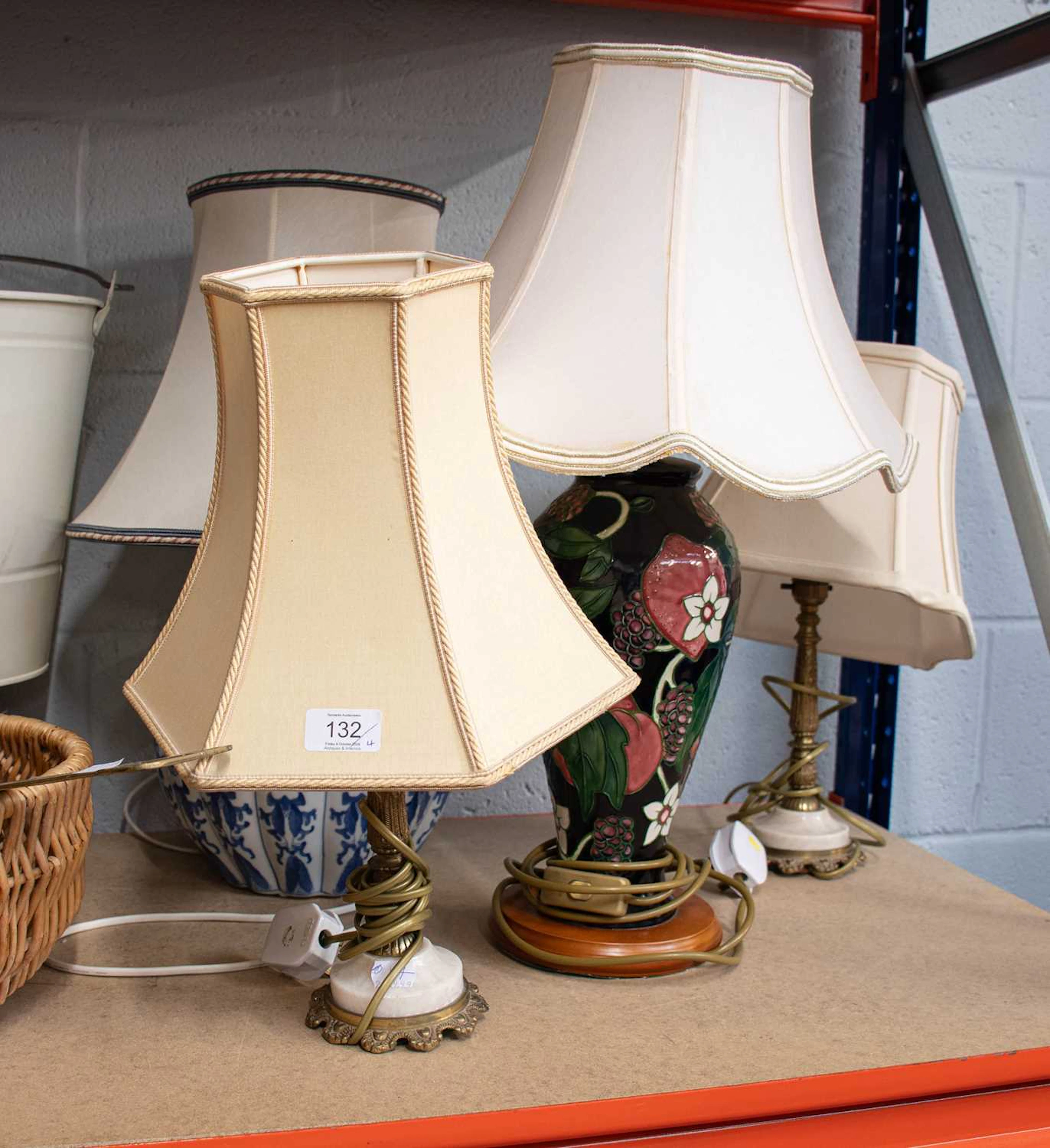 A Moorcroft Style Pottery Based Table Lamp