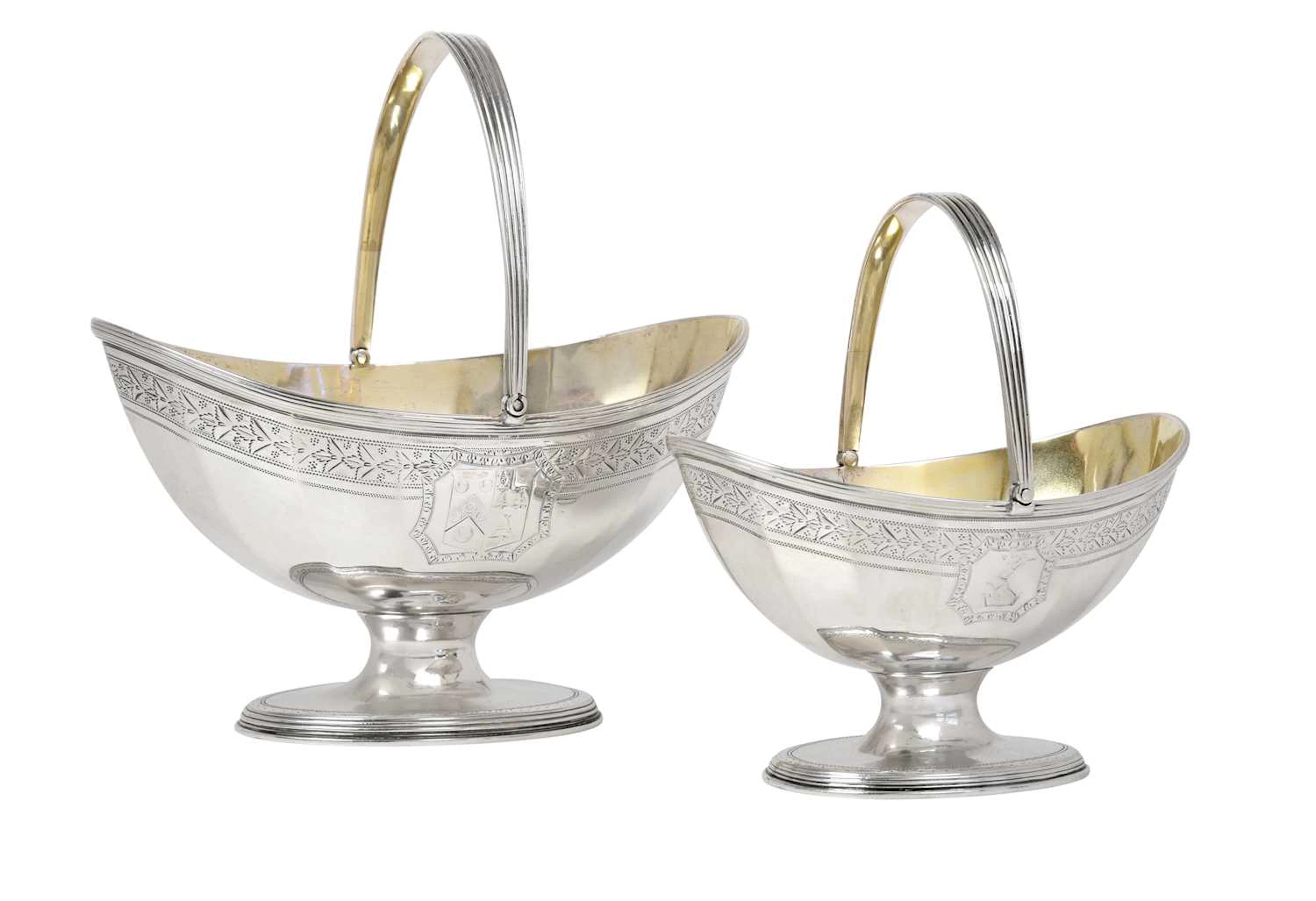 A Graduated Pair of George III Silver Sugar-Baskets by Andrew Fogelberg