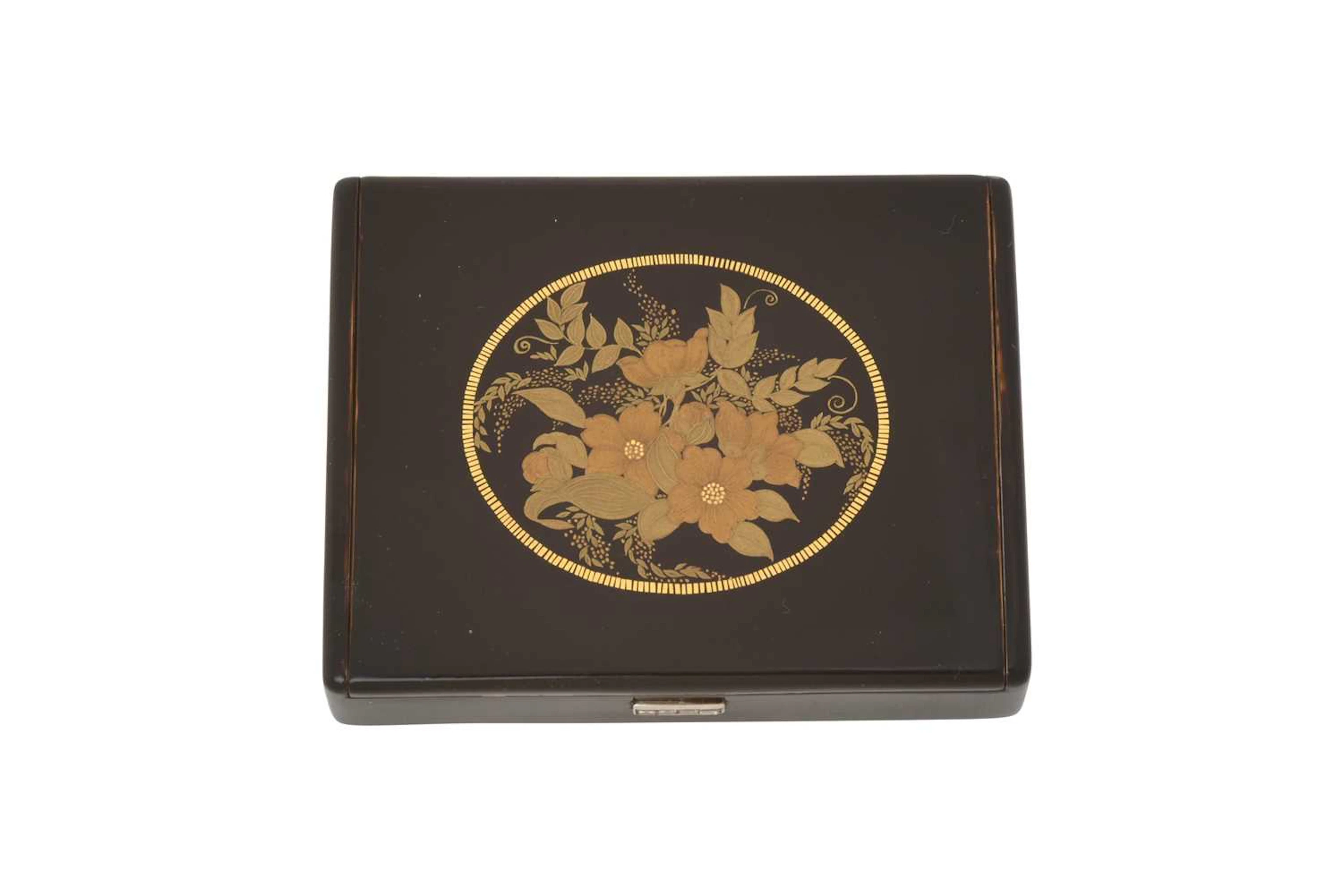 A George VI Silver-Gilt and Lacquered Minaudière by Cartier, London