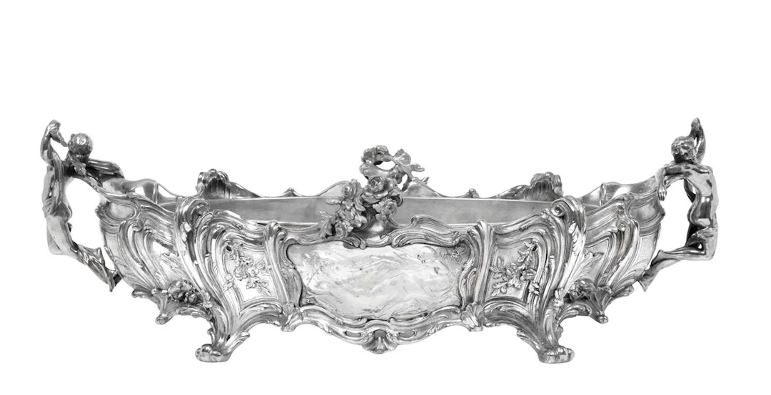 A French Silver Plate Jardinière Apparently Unmarked, Probably Late