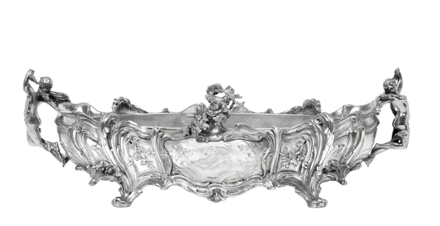 A French Silver Plate Jardinière Apparently Unmarked, Probably Late