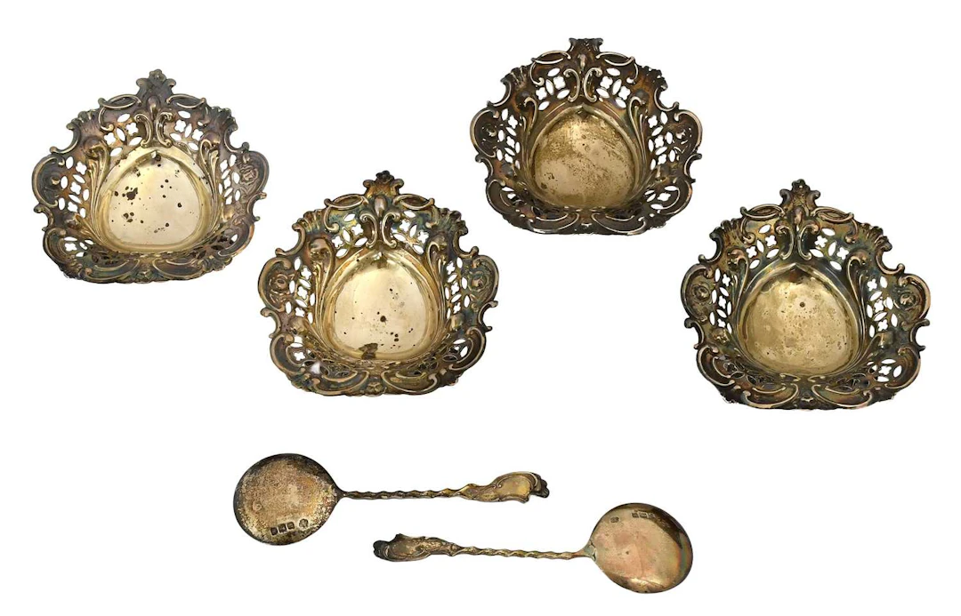 A Set of Four Victorian Silver Sweetmeat-Dishes, by William Hutton