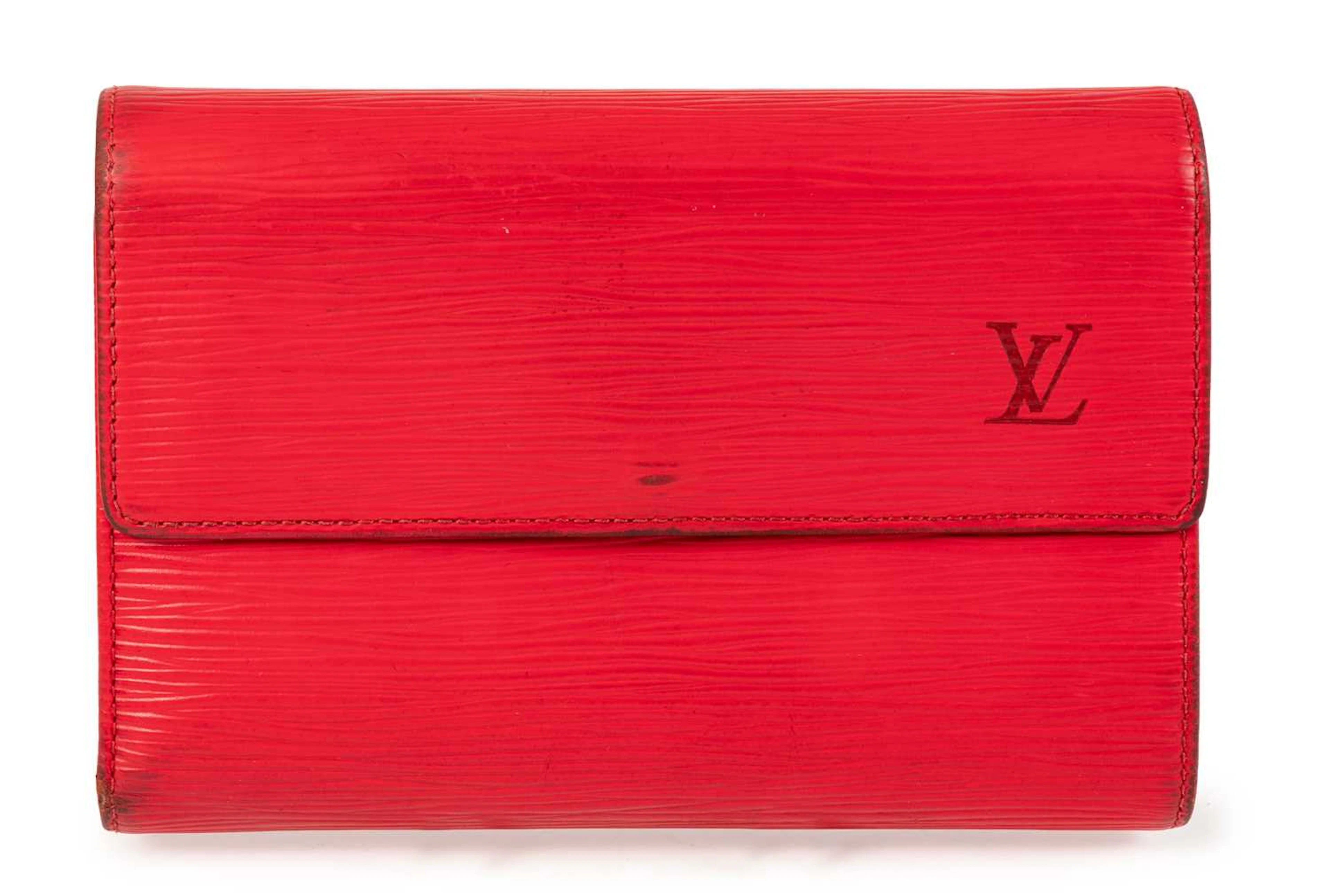 Louis Vuitton Red Epi Leather Wallet, C.2001