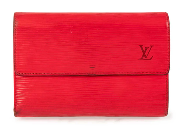 Louis Vuitton Red Epi Leather Wallet, C.2001