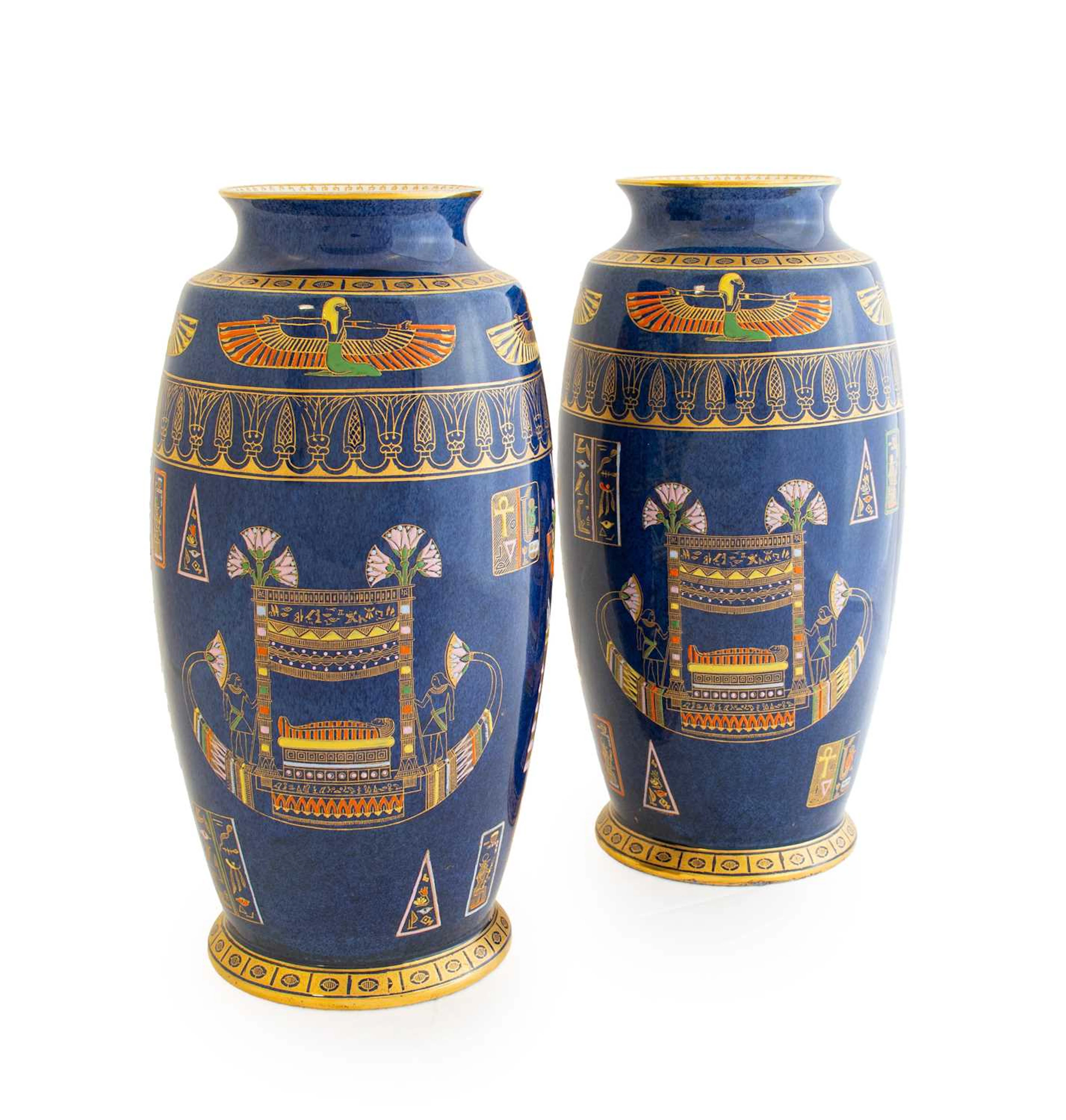 A Pair of Art Deco Wiltshaw & Robinson Ltd Carlton Ware Tutankhamun