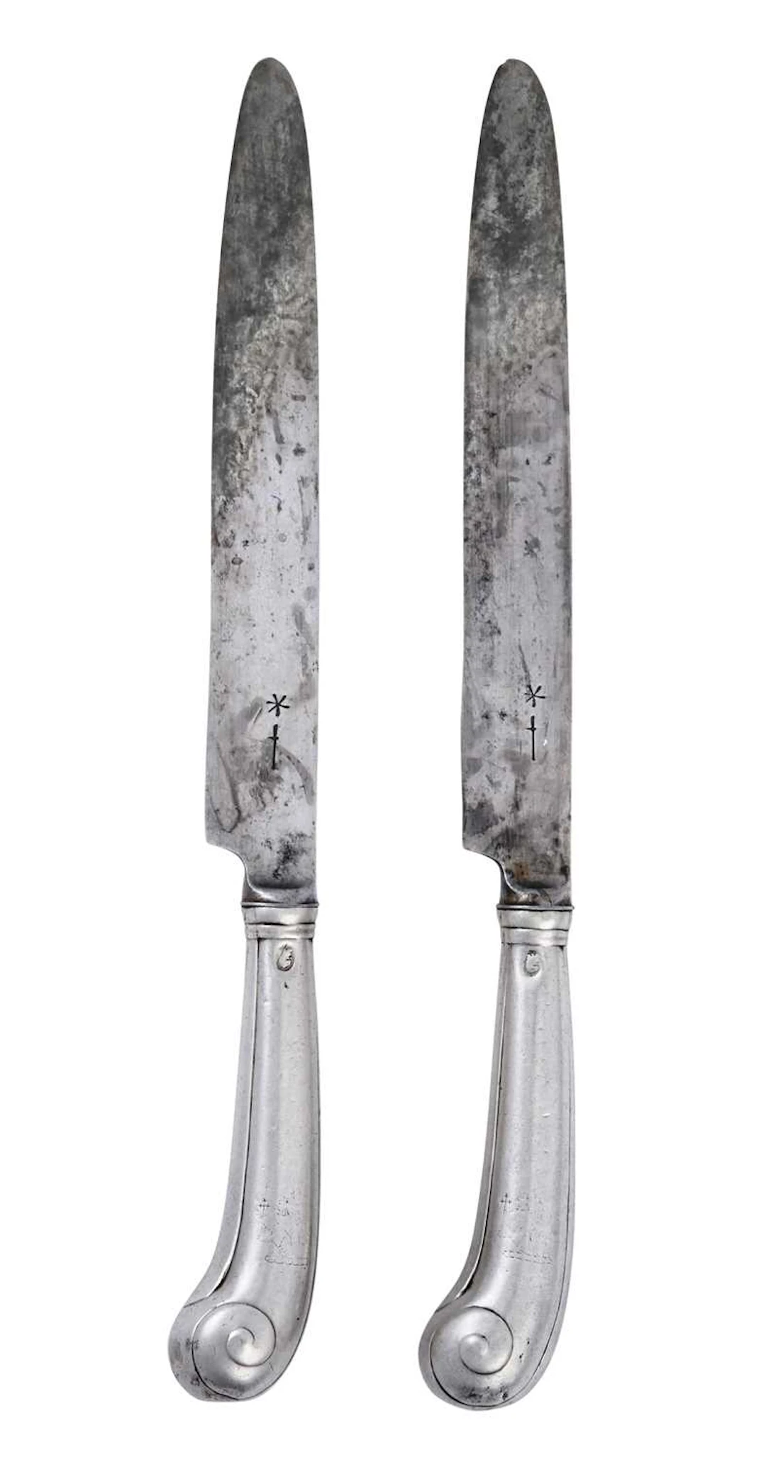A Set of Twelve George I or George II Silver-Mounted Table-Knives
