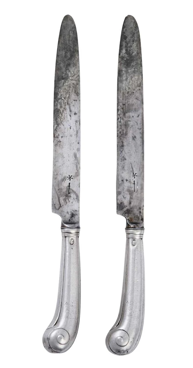 A Set of Twelve George I or George II Silver-Mounted Table-Knives