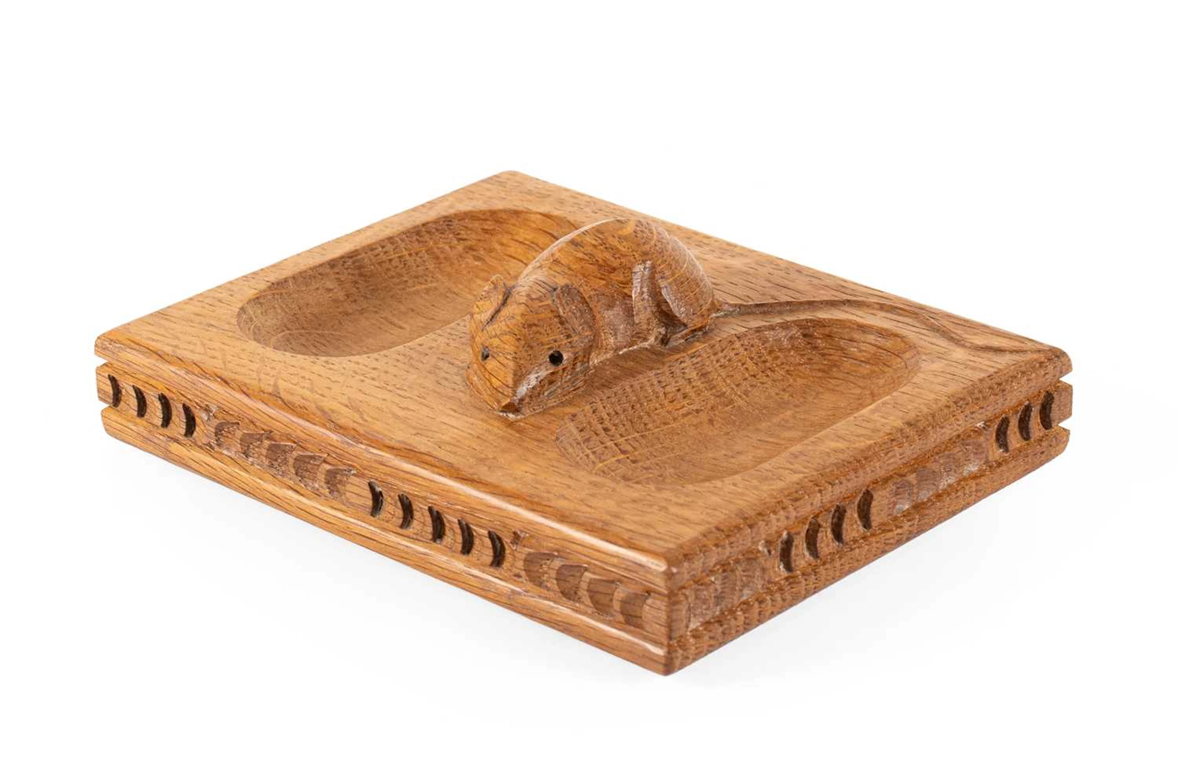 Workshop of Robert Mouseman Thompson (Kilburn): An English Oak Double Pin Tray