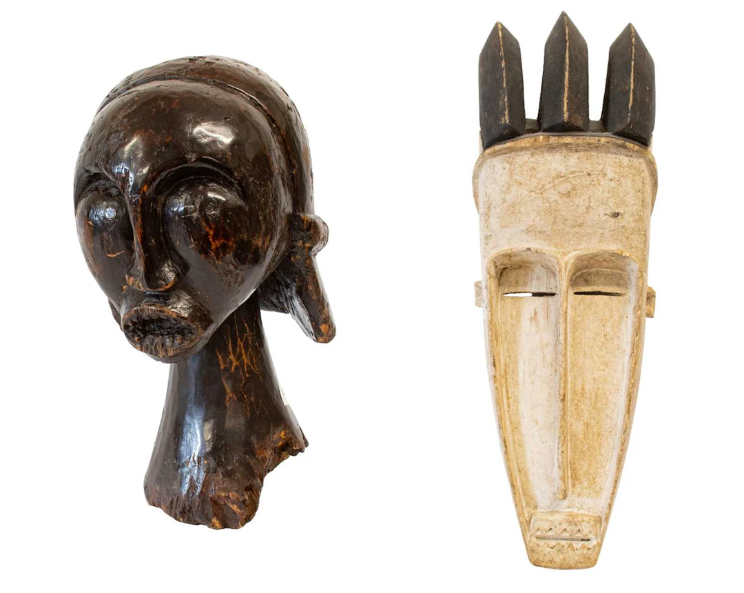 A Fang Byeri Figure, a Fang Ngil Large Face Mask