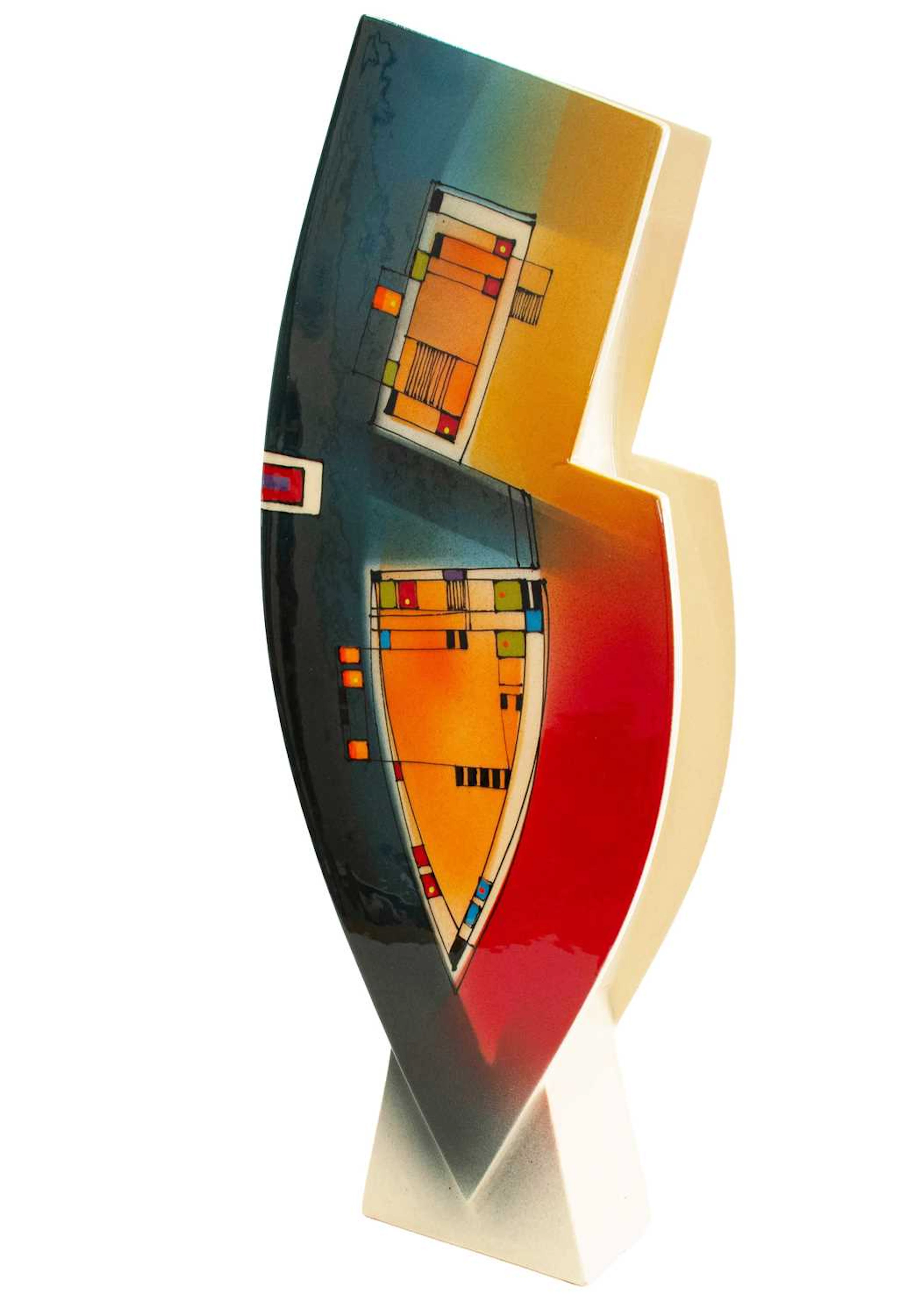 Richard Godfrey (1949-2014): A White Earthenware Clay Slab Built Vase