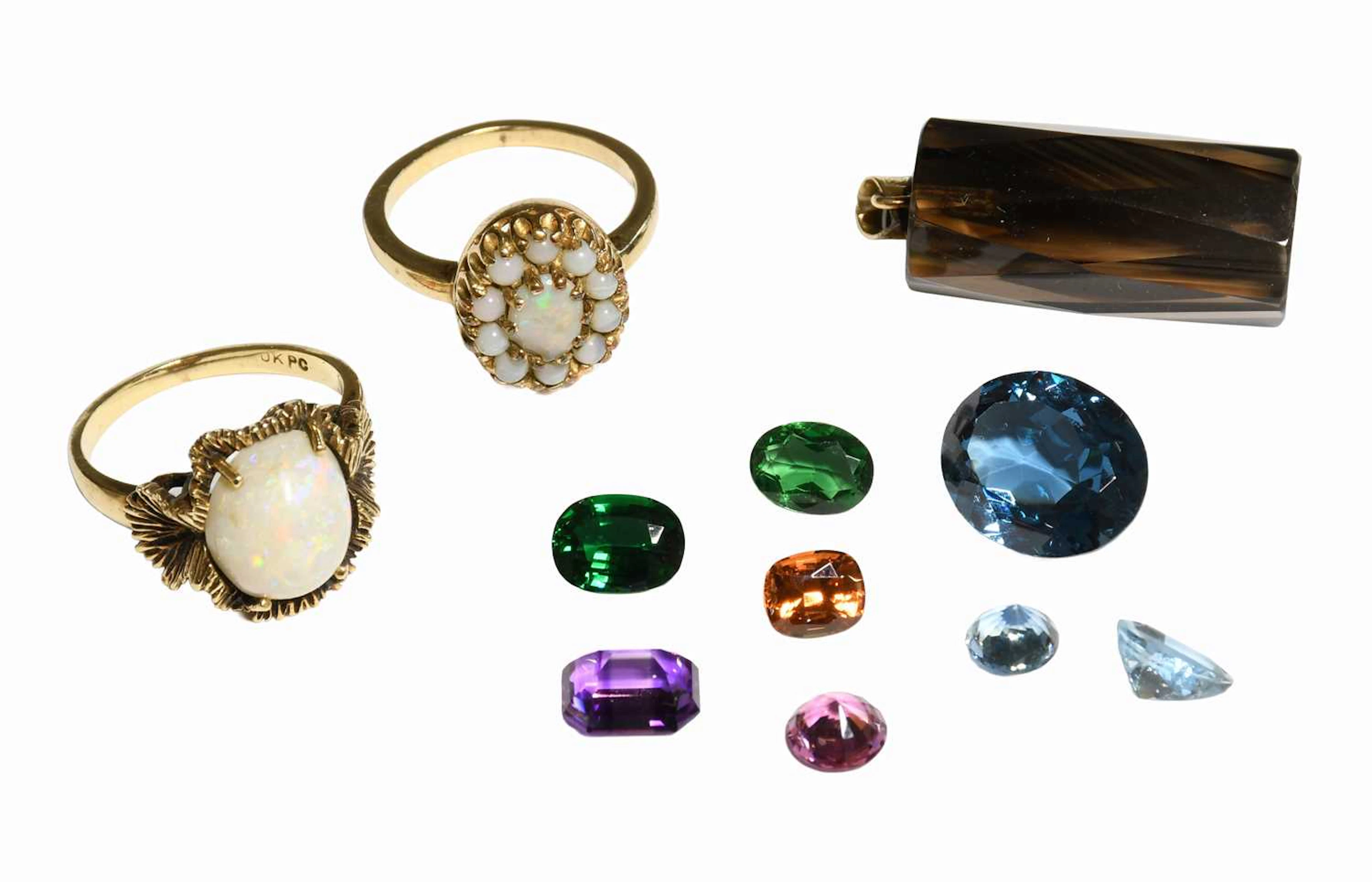 An Opal Ring, An Opal Cluster Ring, A Quantity of Loose Stones