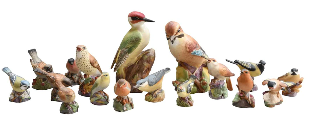 Royal Worcester Coloured Bisque Bird Models