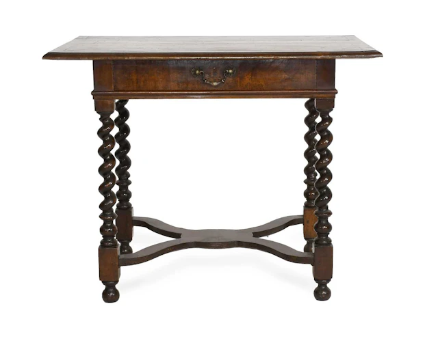 A William & Mary Walnut, Crossbanded and Featherbanded Side Table