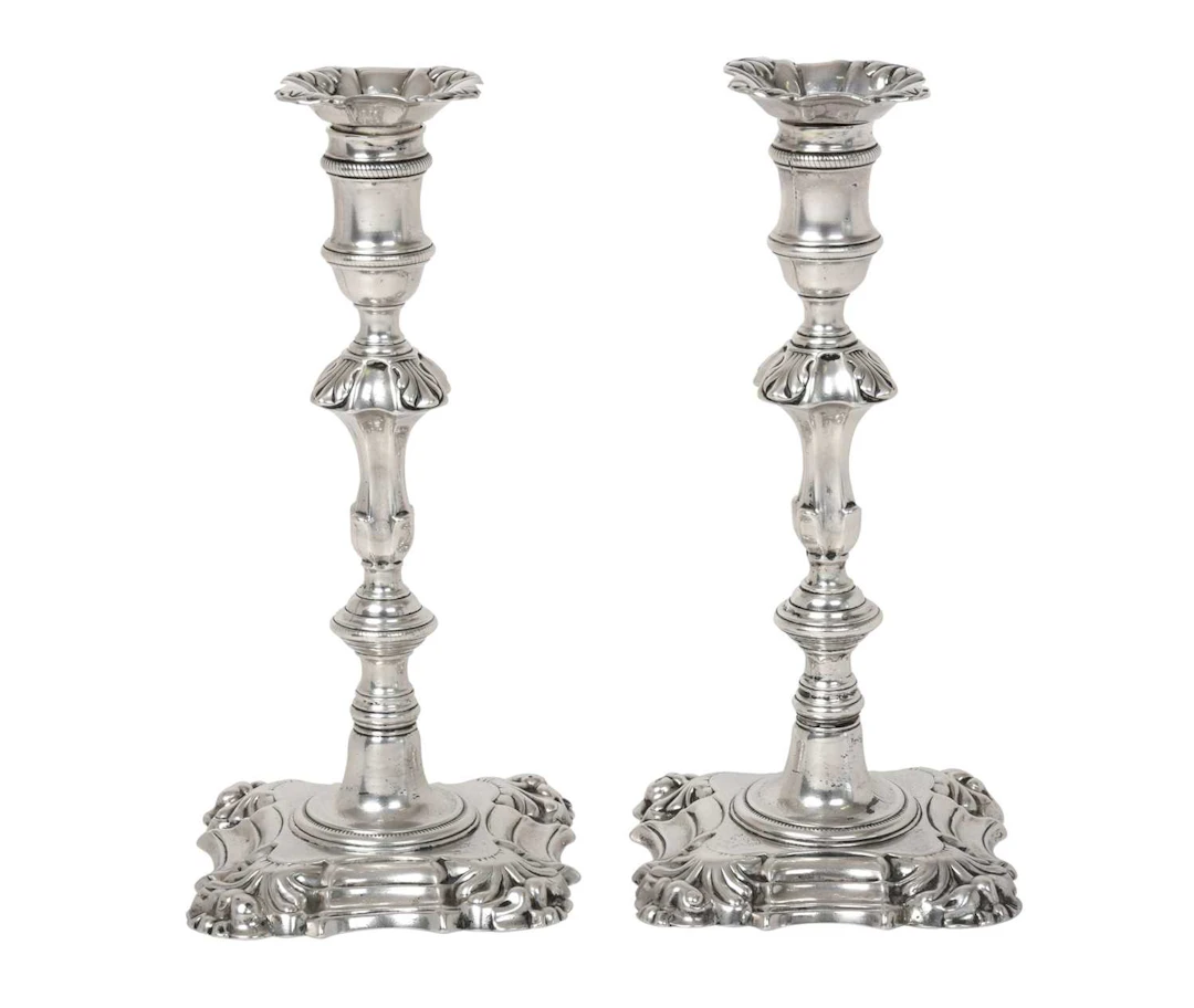 A Pair of George III Silver Candlesticks by William Cafe, London