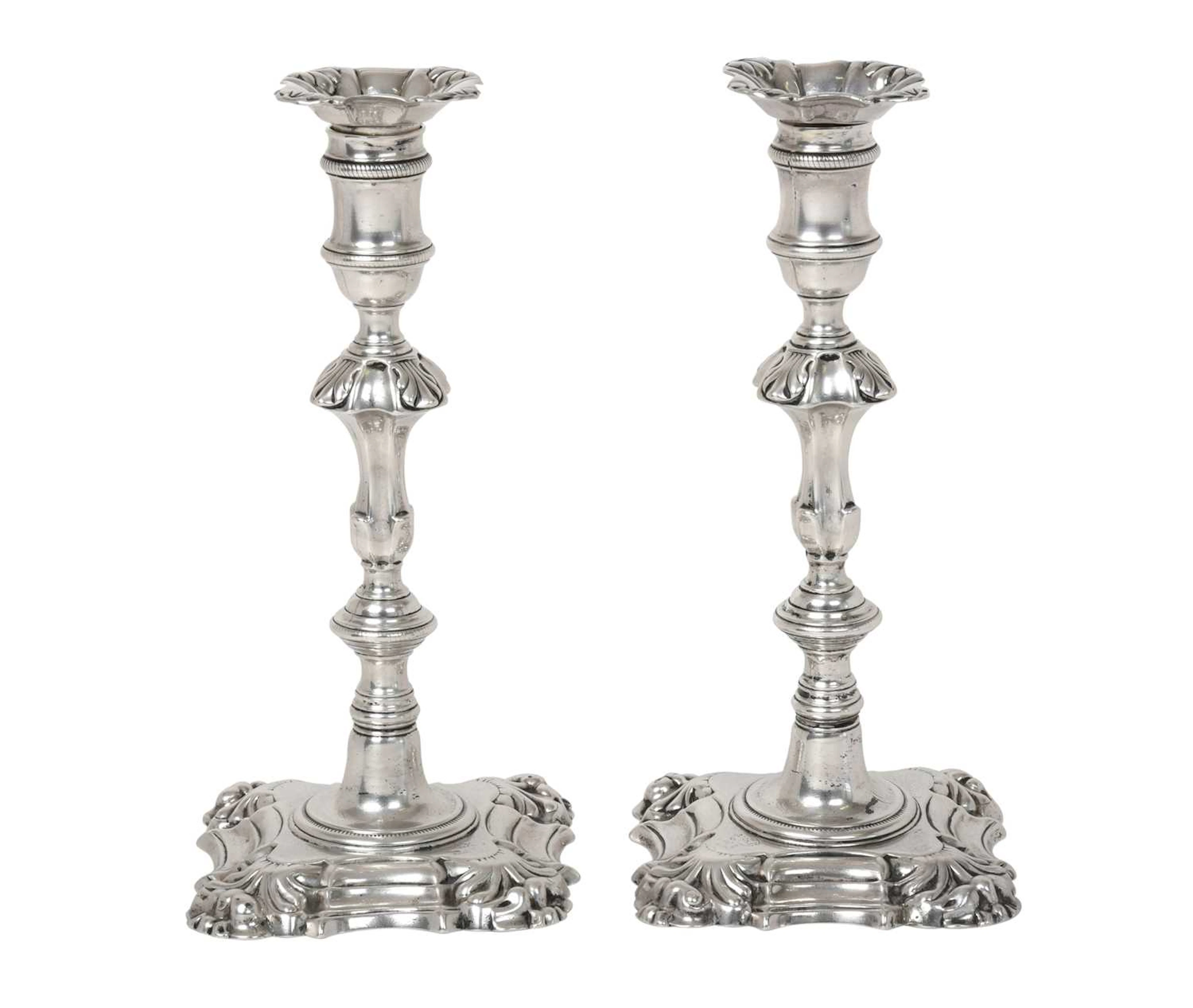 A Pair of George III Silver Candlesticks by William Cafe, London