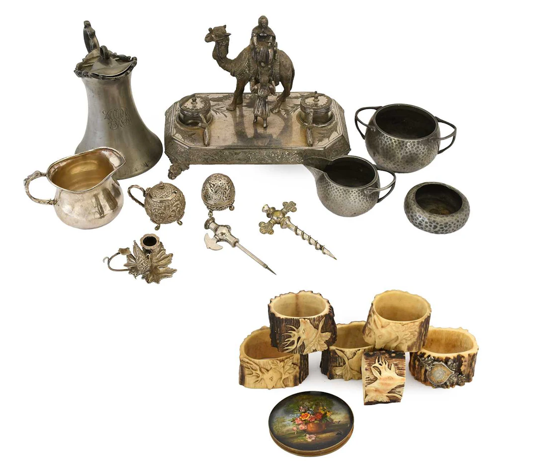 A Collection of Assorted Silver and Silver Plate, Together With