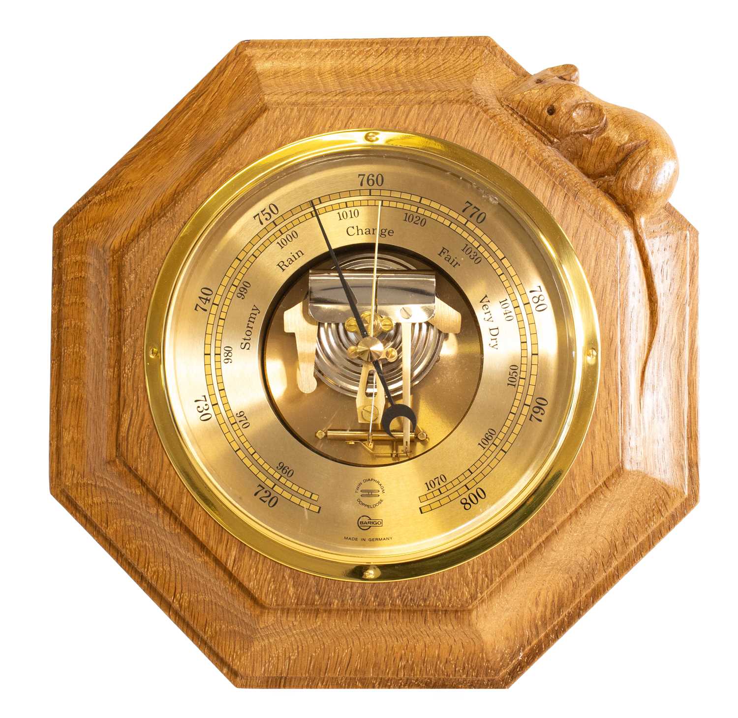 Workshop of Robert Mouseman Thompson (Kilburn): An English Oak Barometer