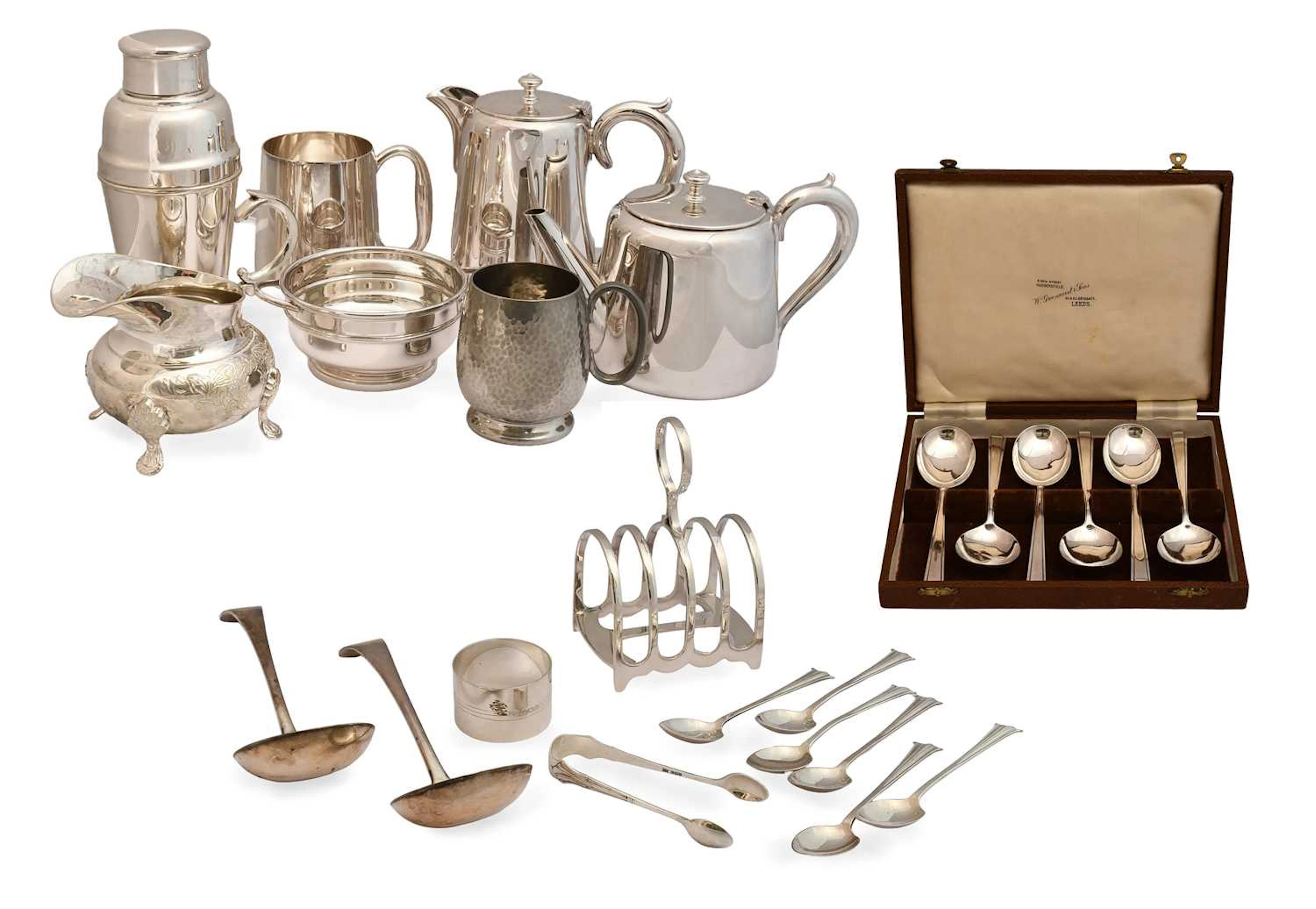 A Collection of Assorted Silver and Silver Plate