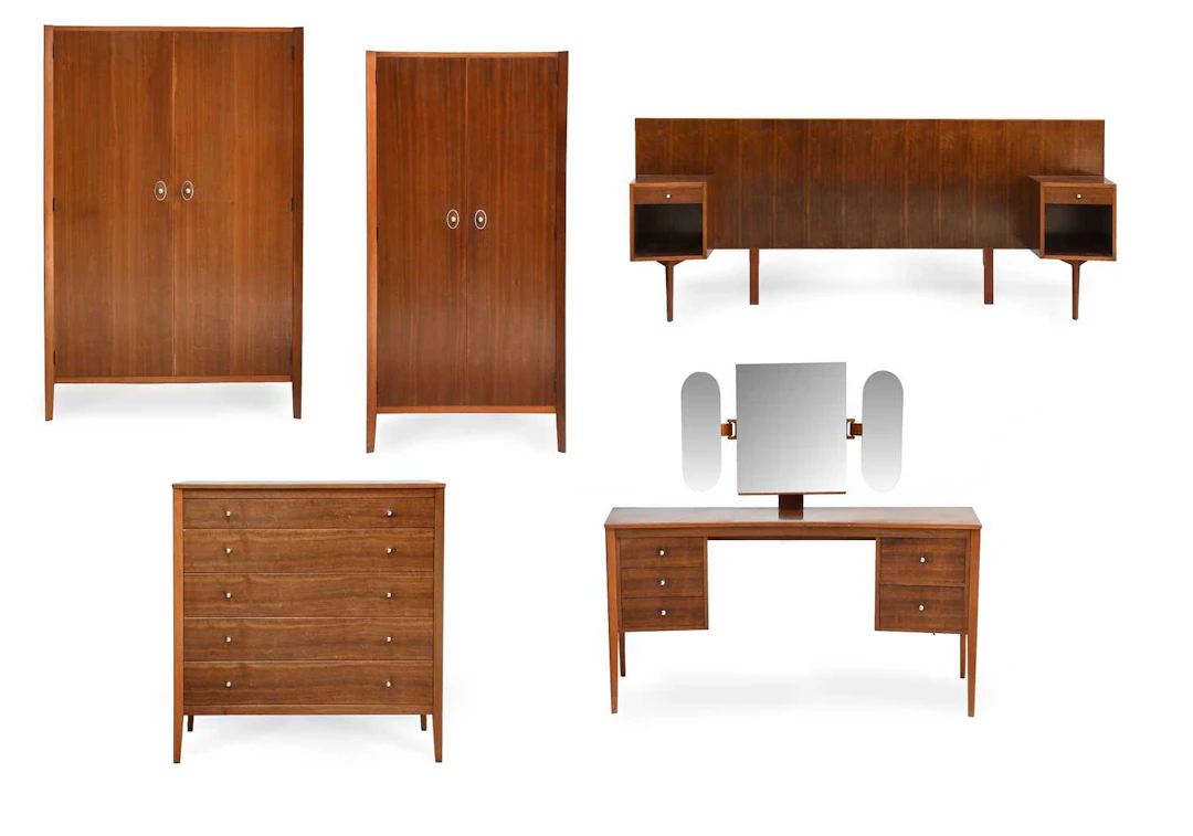 A Gordon Russell Mahogany Five-Piece Bedroom Suite, Wardrobe, Wardrobe