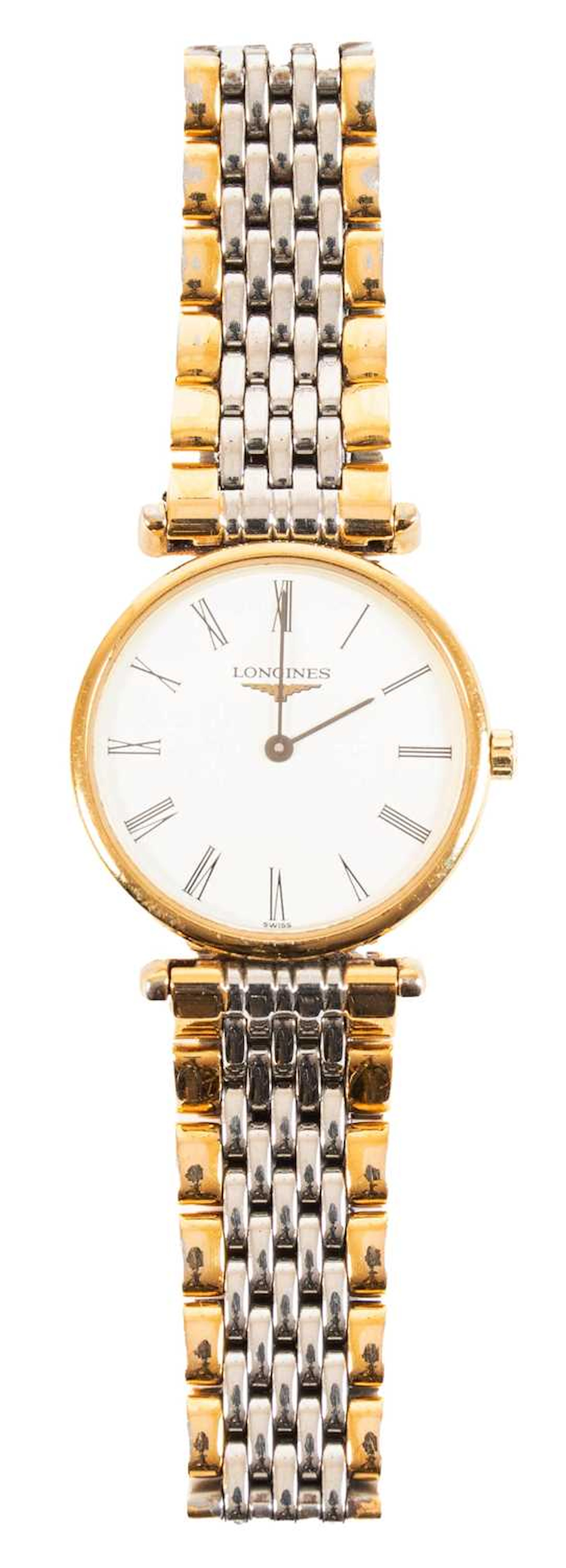 A Lady's Bi-Metal Wristwatch, signed Longines, model: La Grande Classique