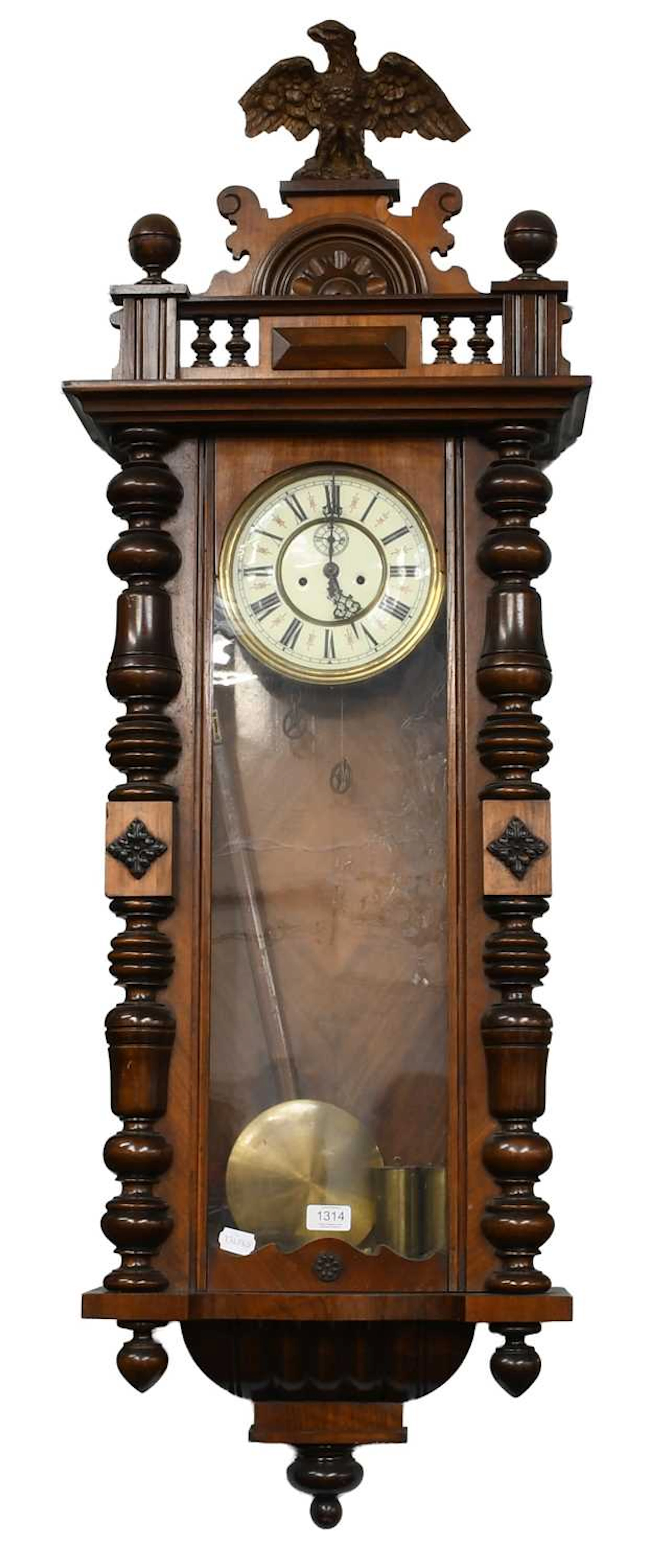 A Vienna Type Double-Weight Driven Striking Wall Clock, signed Gustav
