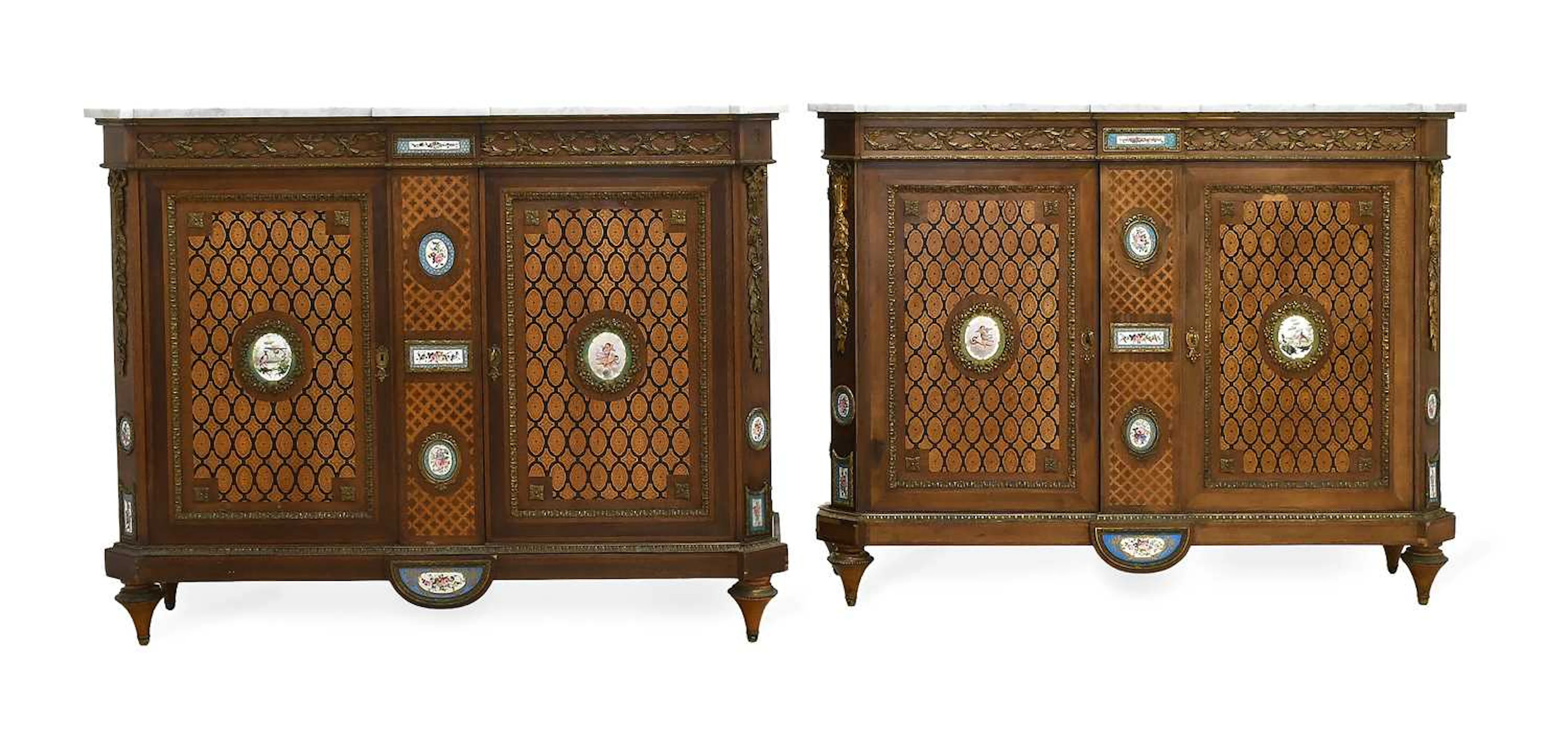 Jean-Louis-Benjamin Gros (fl.1850): A Pair of French Louis XVI-Style