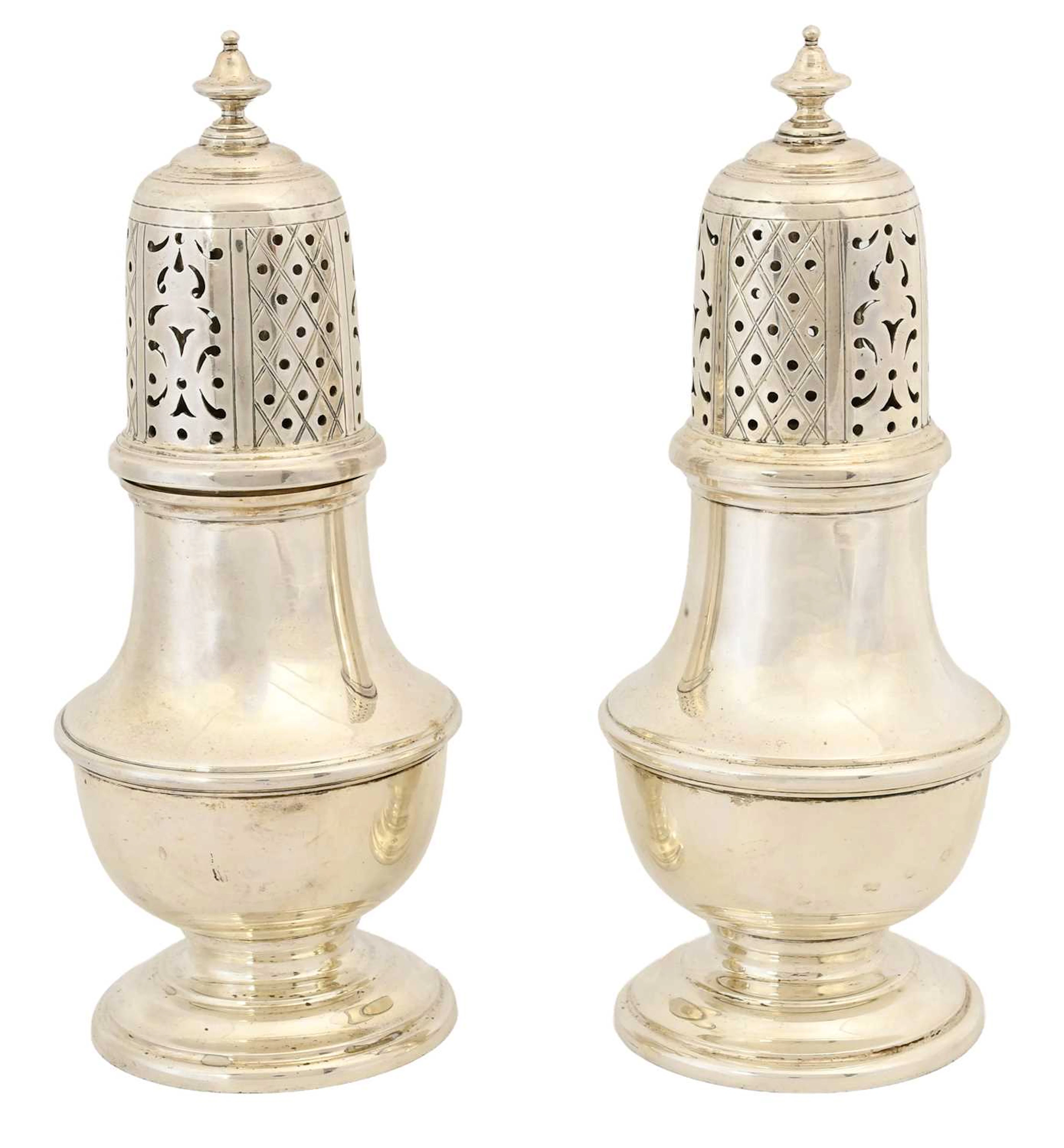 A Pair of Elizabeth II Silver Casters, by C. J. Vander Ltd., London, 1974