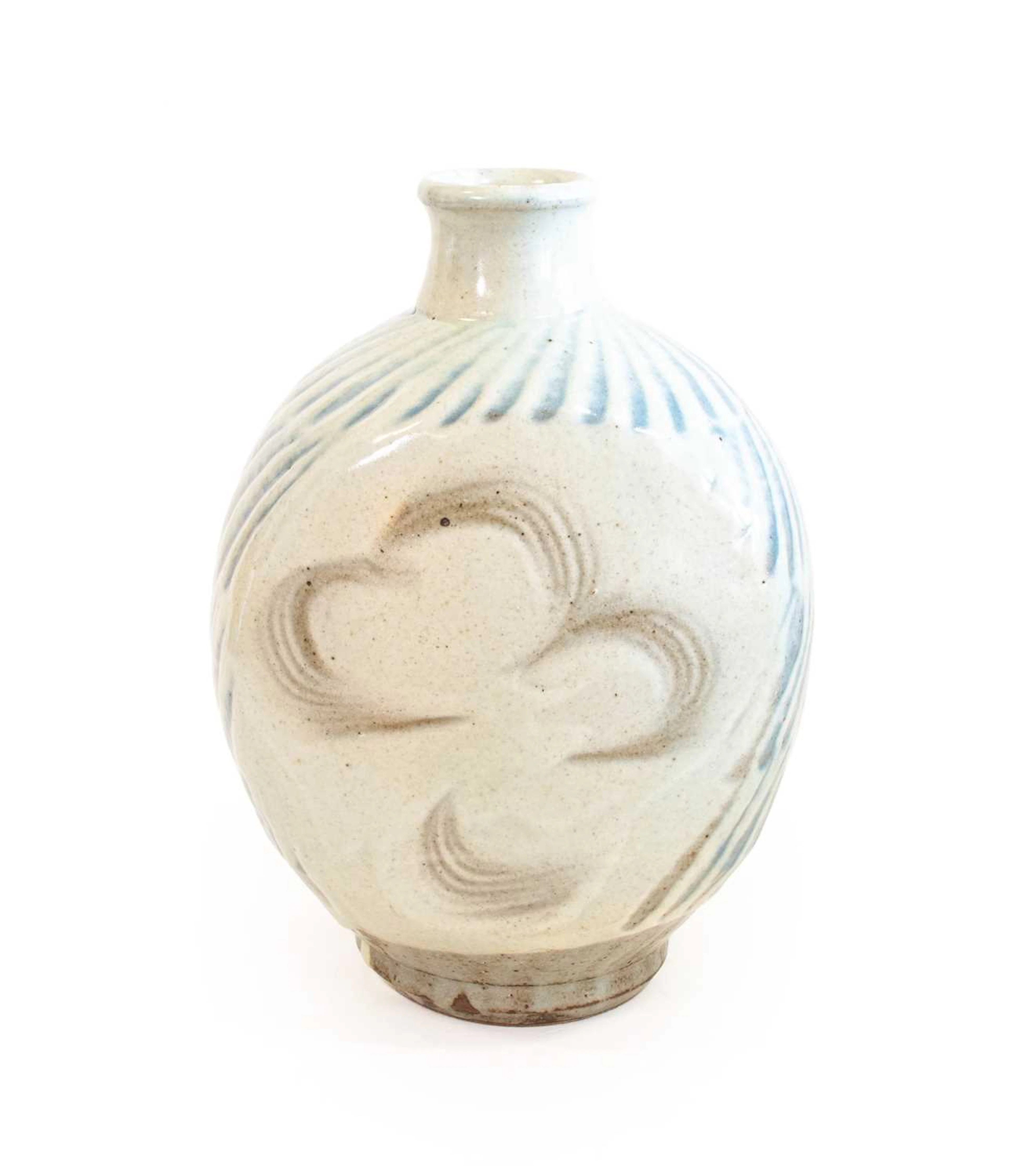 Ken Matsuzaki (Japanese, b.1950): A Flattened Stoneware Flask