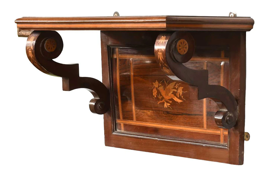 A Late Victorian Marquetry Inlaid Wall Bracket