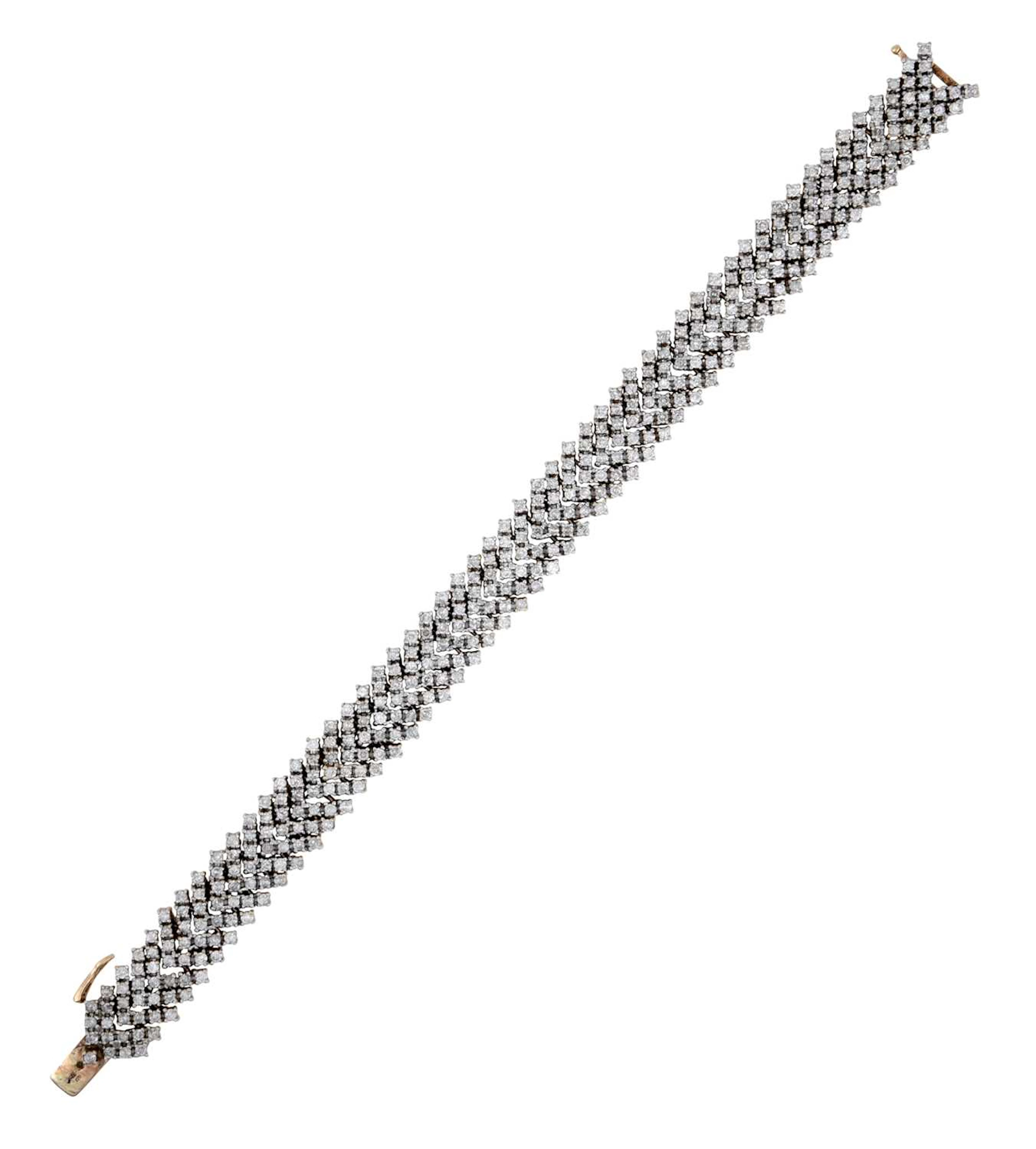 A 9 Carat Gold Diamond Bracelet