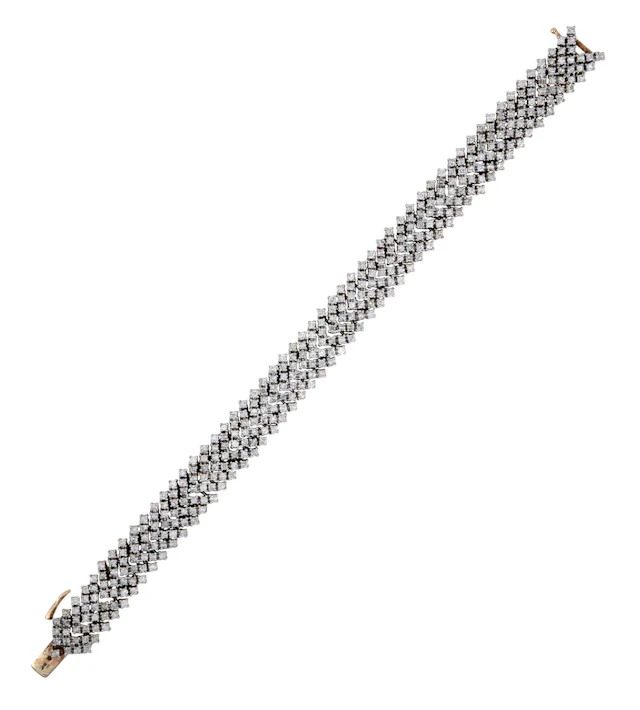 A 9 Carat Gold Diamond Bracelet