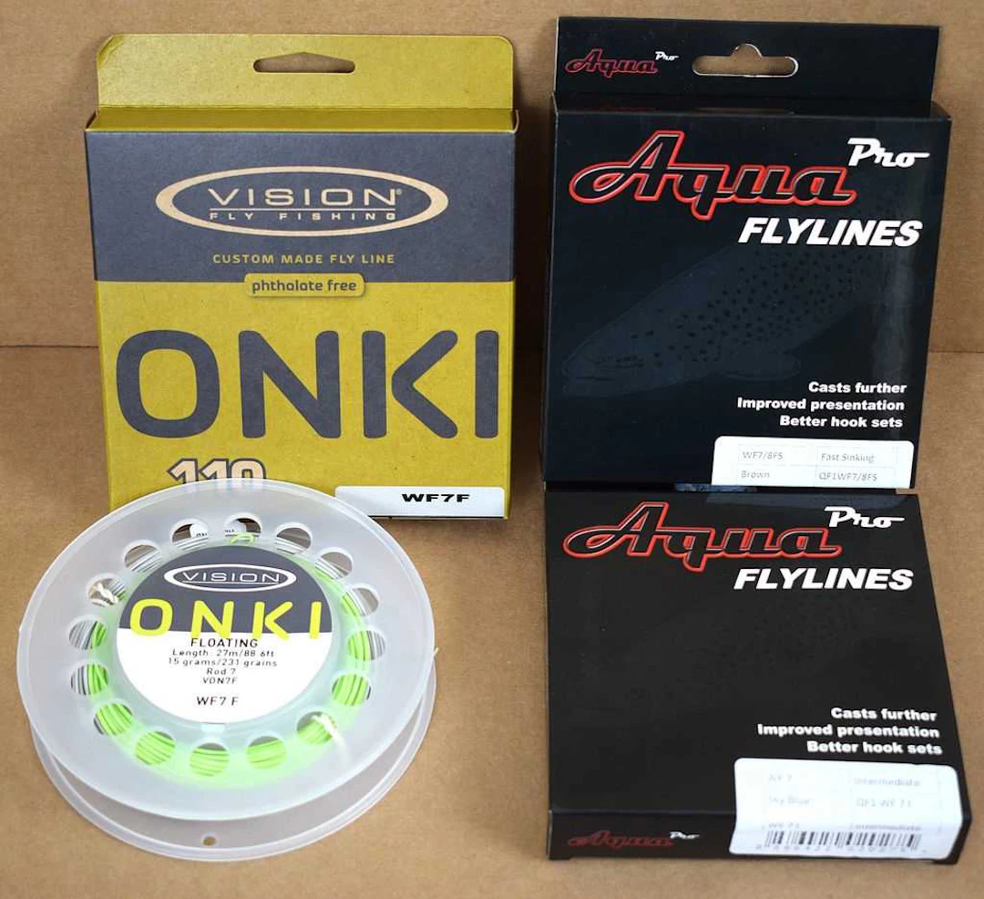 Three 7 Weight Fly Lines, Two Aquapro flylines 7 weight, intermediate