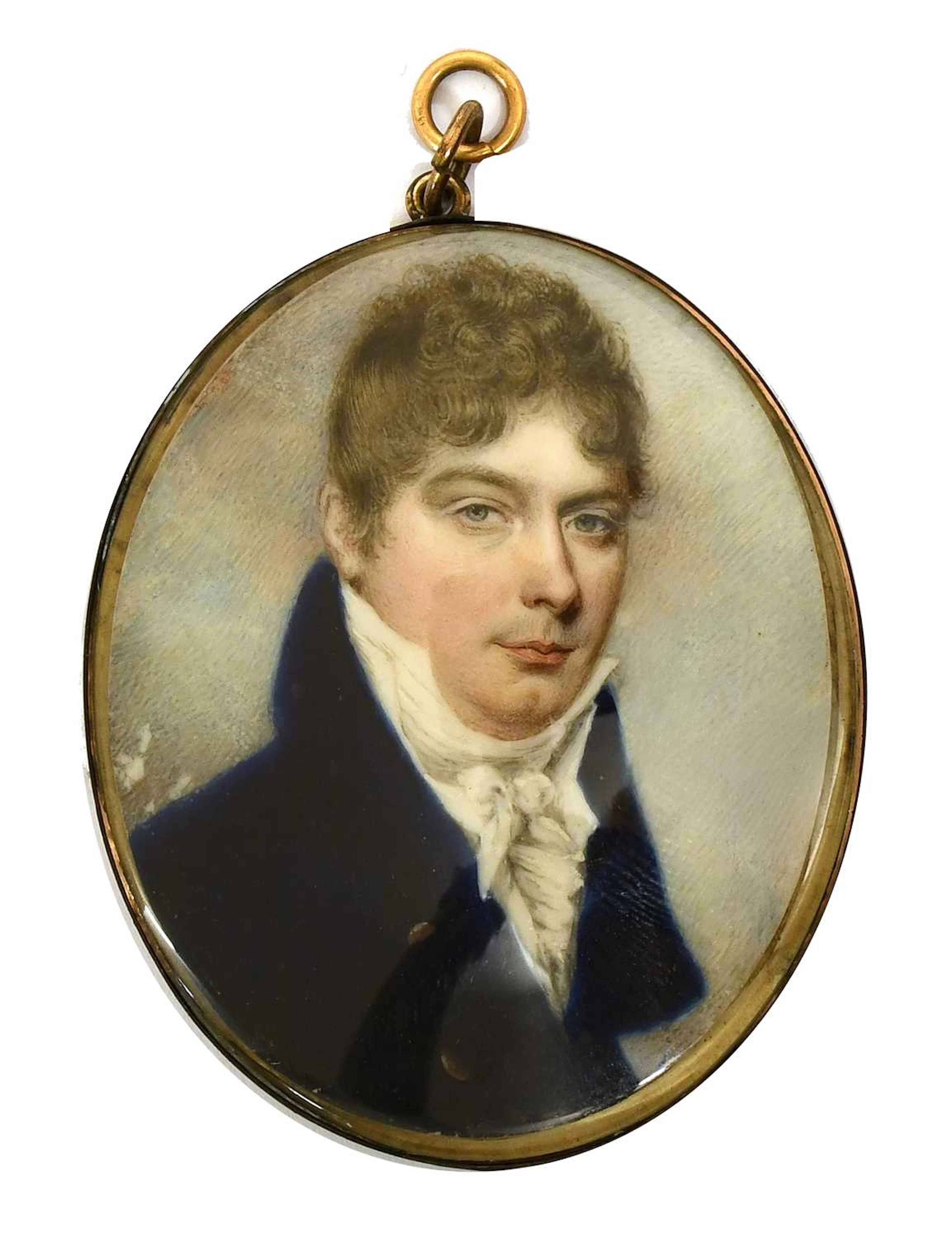 After Sir George Hayter (1792-1871): Miniature Bust Portrait of a Gentleman