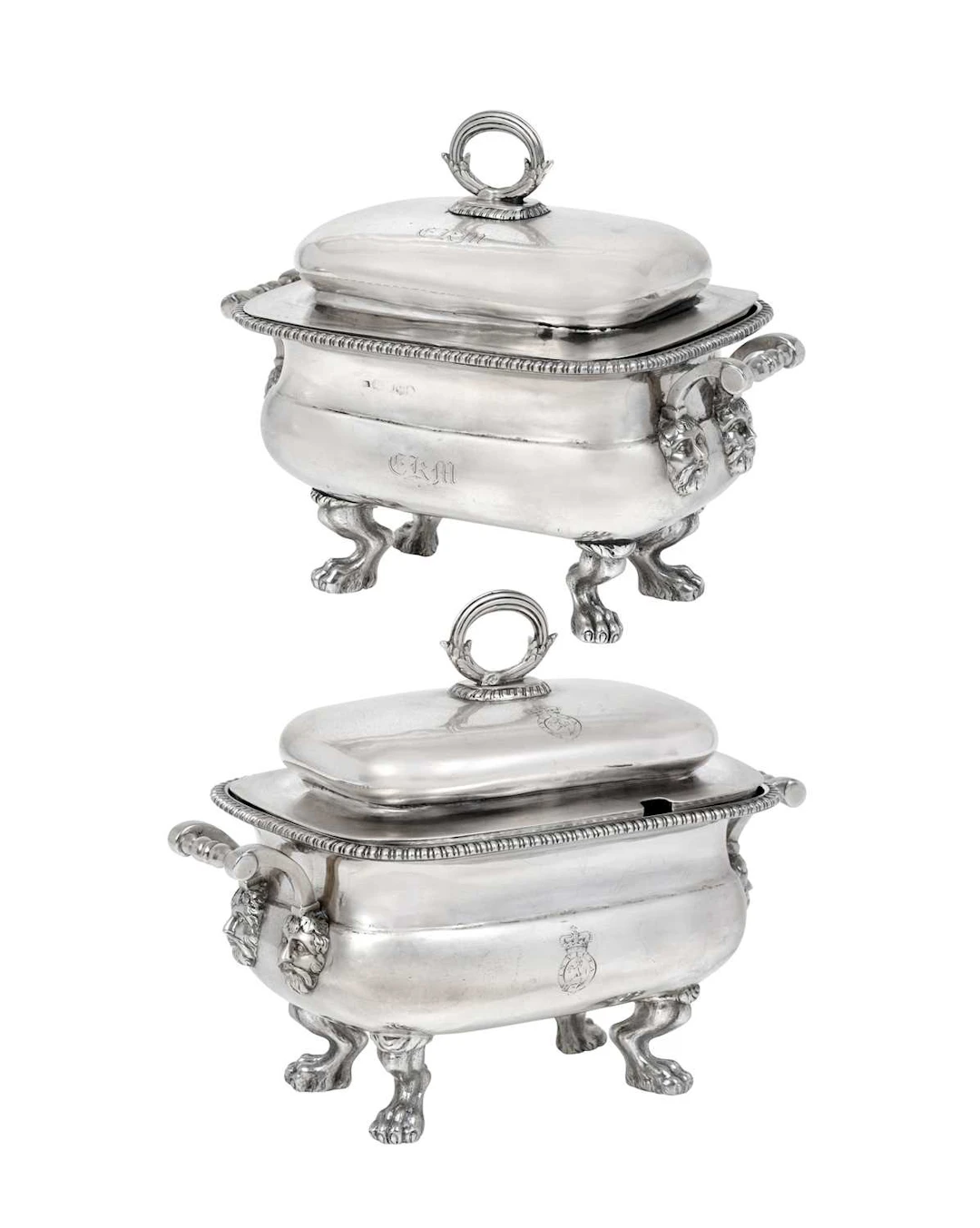 A Pair of George III Silver Sauce-Tureens and Covers by Abstinando