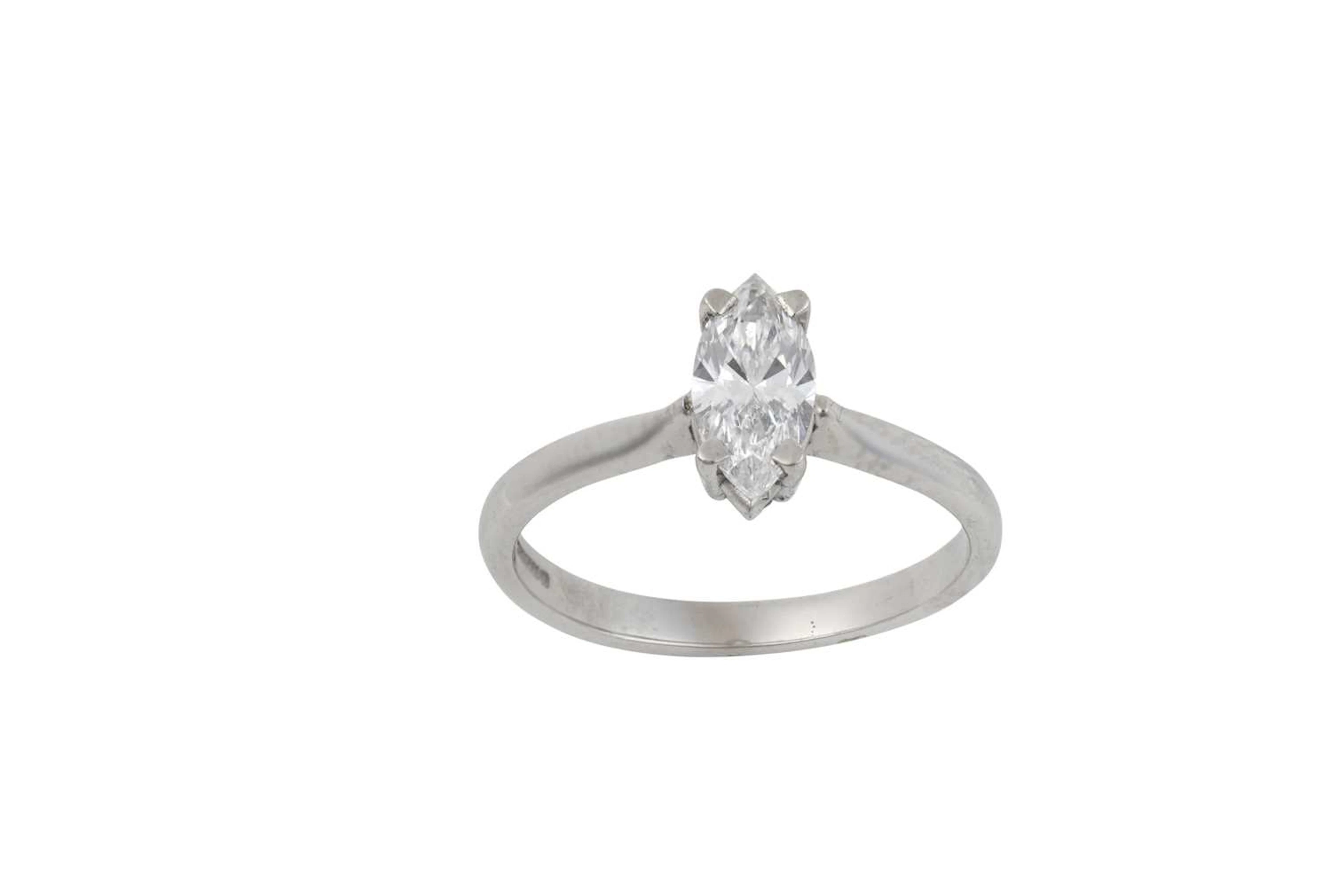 An 18 Carat White Gold Diamond Solitaire Ring
