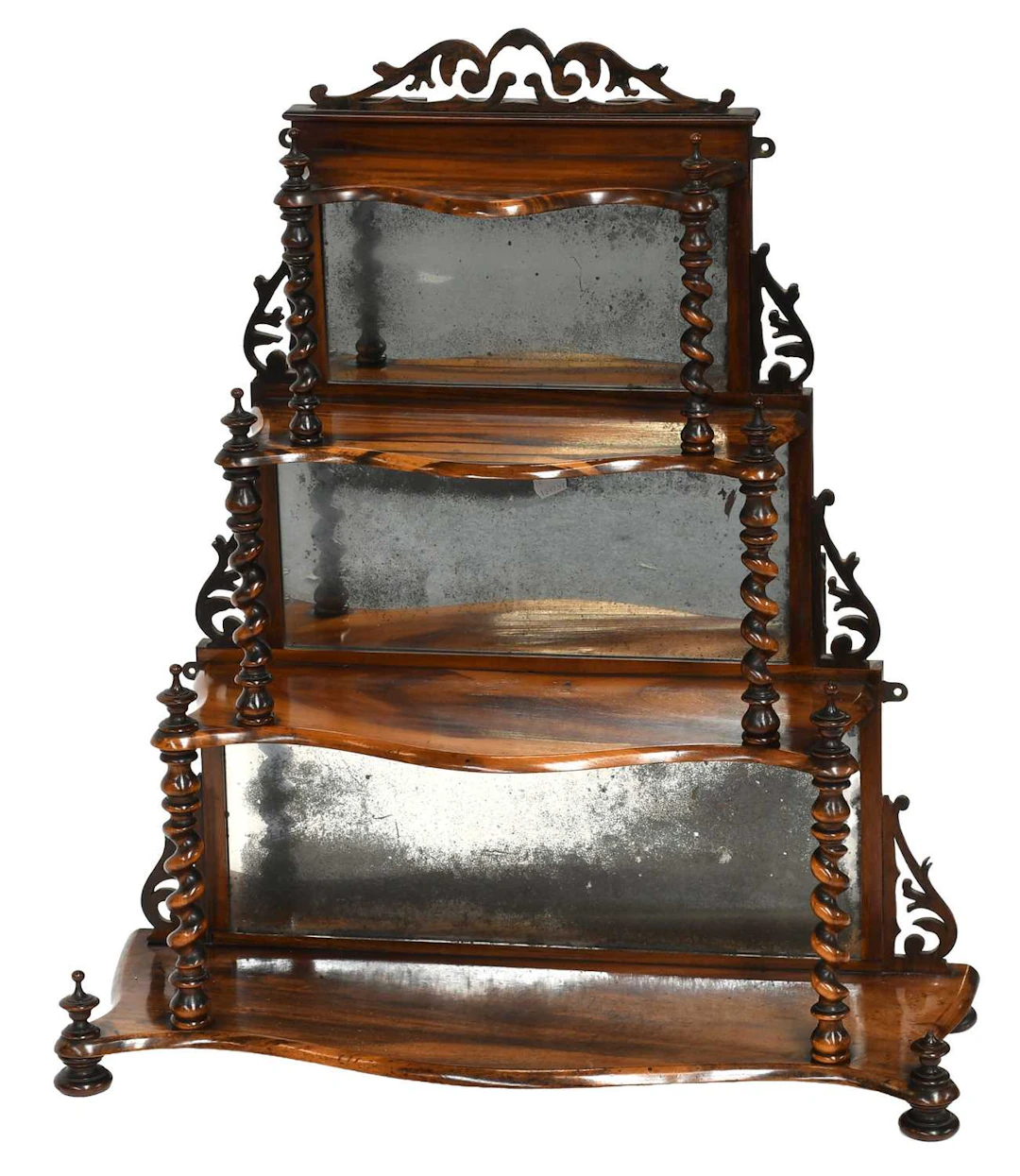A Victorian Spiral Twist Display Whatnot