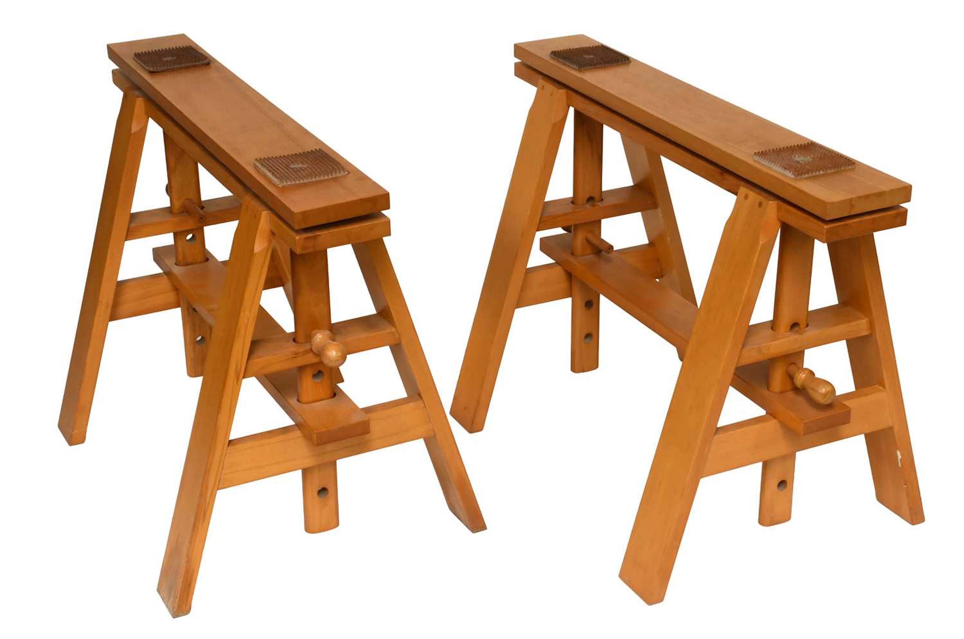 A Pair of Italian Leonardo Zanotta Adjustable Trestles, designed originally