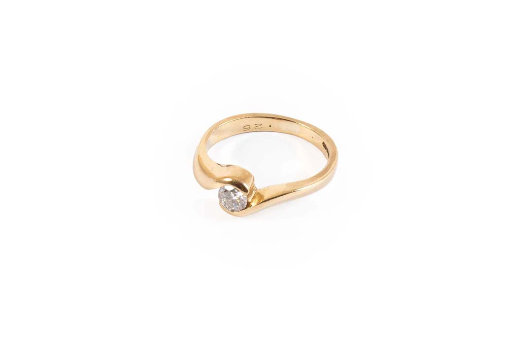 A 9 Carat Gold Diamond, Solitaire, Ring